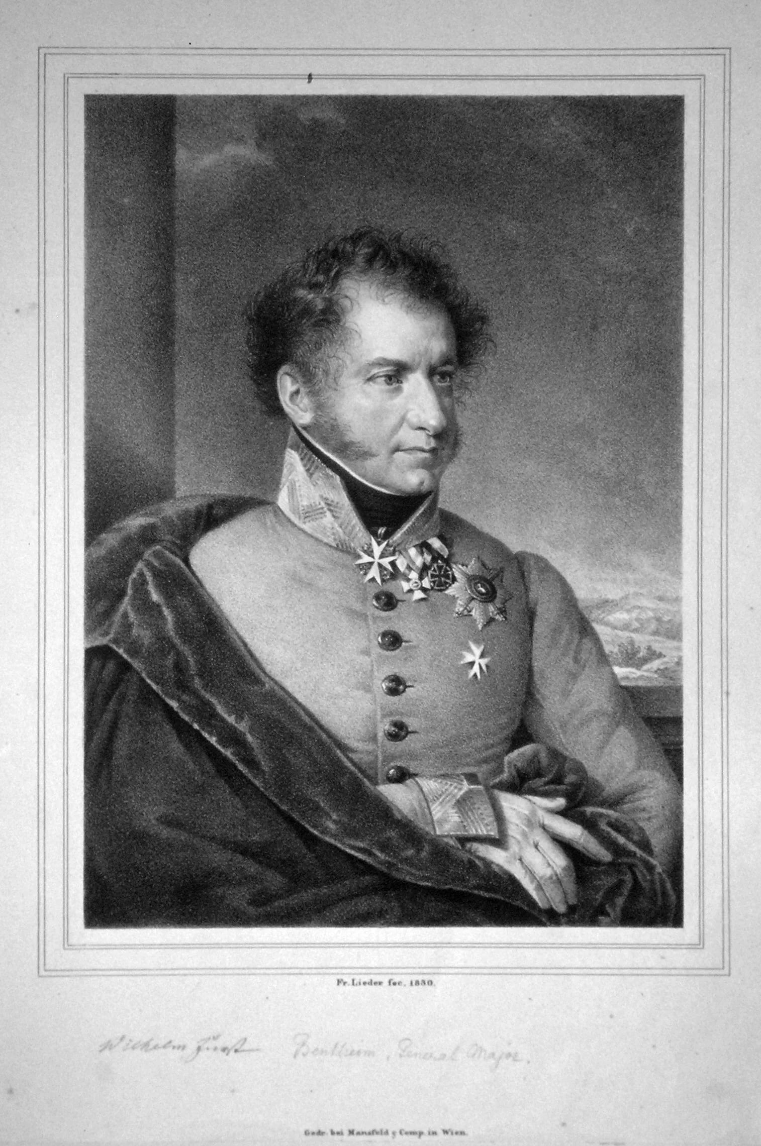 Portrait of Friedrich Wilhelm Belgicus von Bentheim-Bentheim (1782–1839) – memorial page