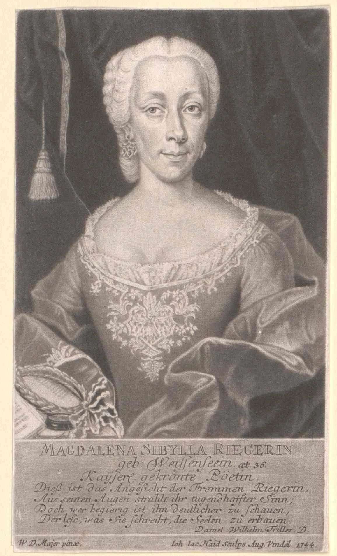 Porträt von Magdalena Sibylla Rieger (1707–1786) – Gedenkseite