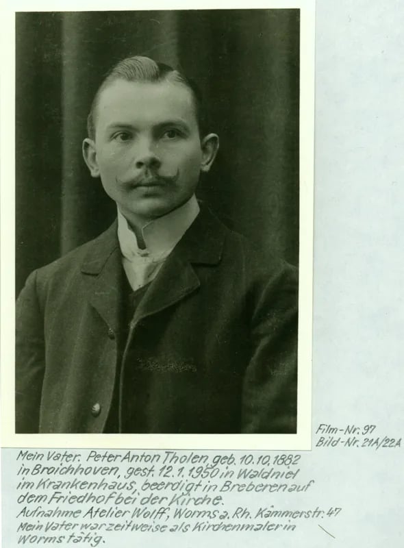 Porträt von Peter Anton Tholen (1882–1950) – Gedenkseite