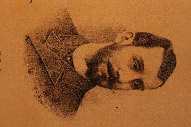 Porträt von Desiderio Fernando Davel (1857–1943) – Gedenkseite