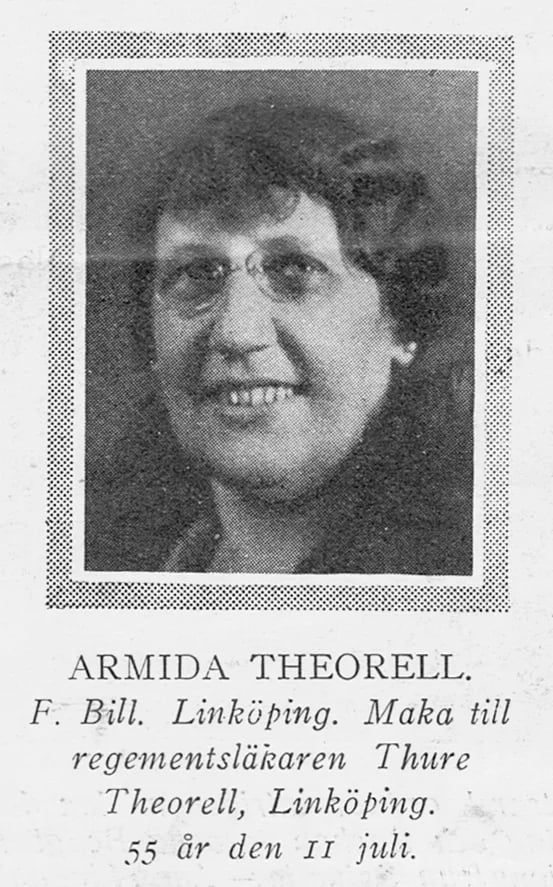 Porträt von Karin Emelie Armida Theorell (1875–1967) – Gedenkseite