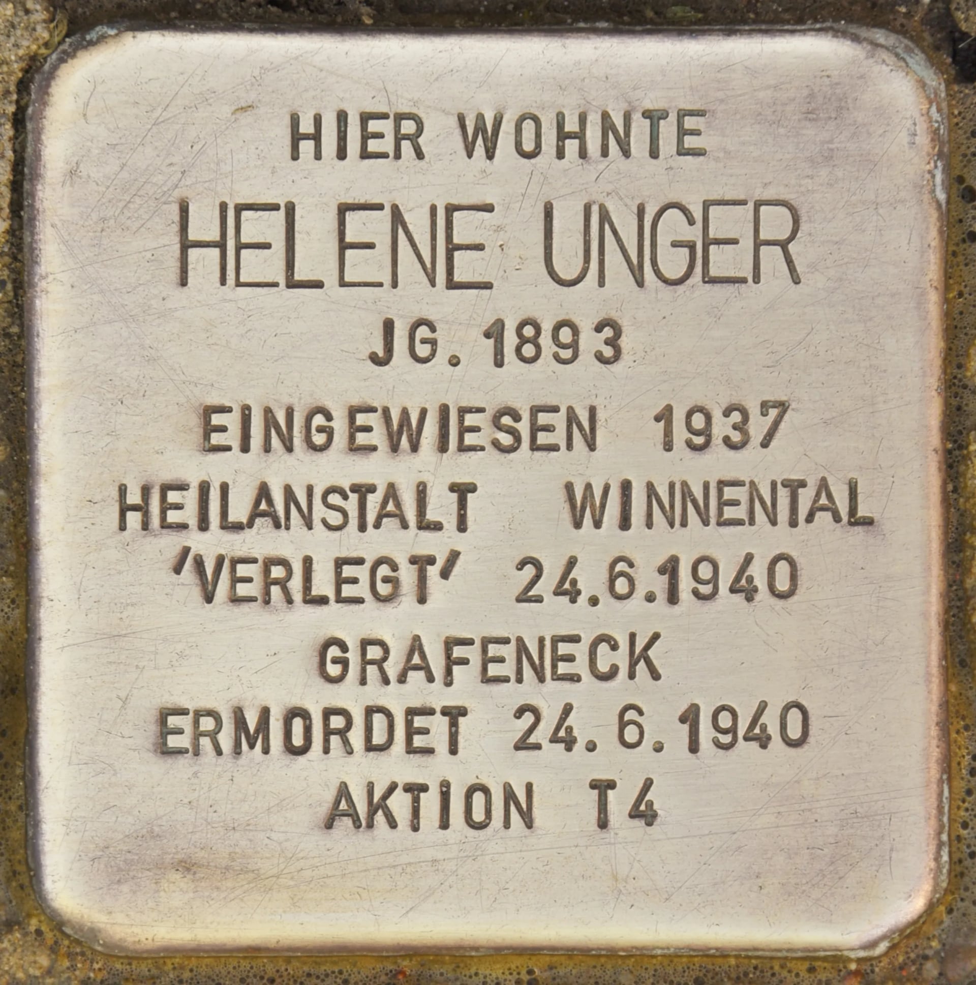 Porträt von Helene Unger (1893–1940) – Gedenkseite