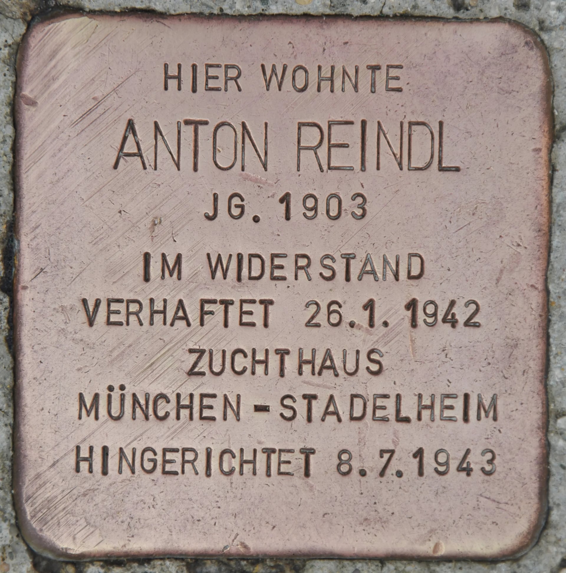 Portrait of Anton Reindl (1903–1943) – memorial page