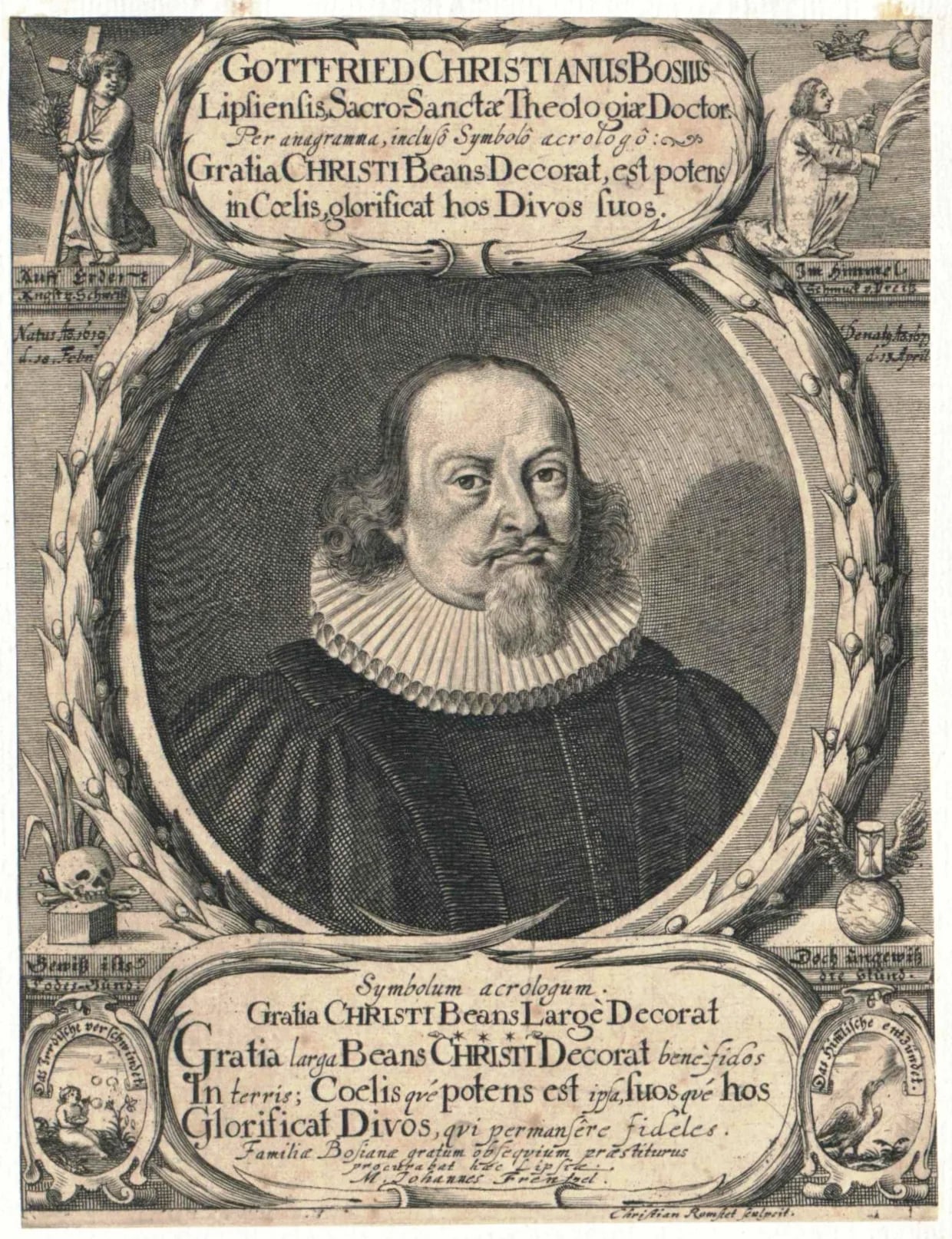 Portrait of Gottfried Christian Bose (1619–1671) – memorial page