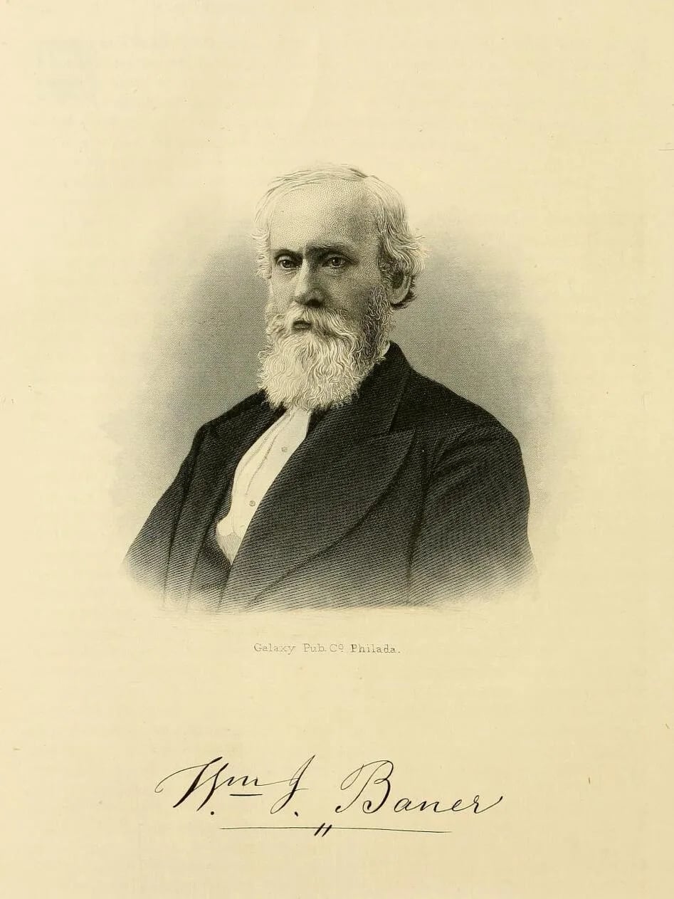 Portrait of William J. Baner (1821–1885) – memorial page