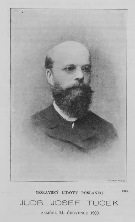 Porträt von Josef Tuček (1845–1900) – Gedenkseite