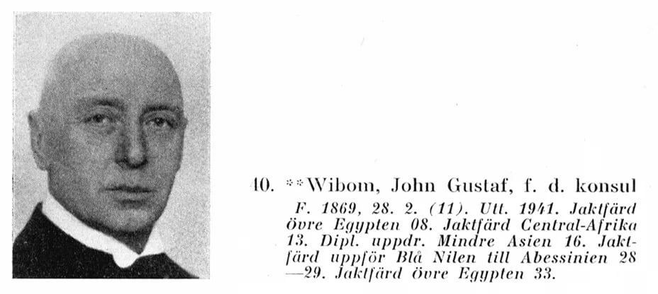 Portrait of John Gustaf Wibom (1869–1951) – memorial page