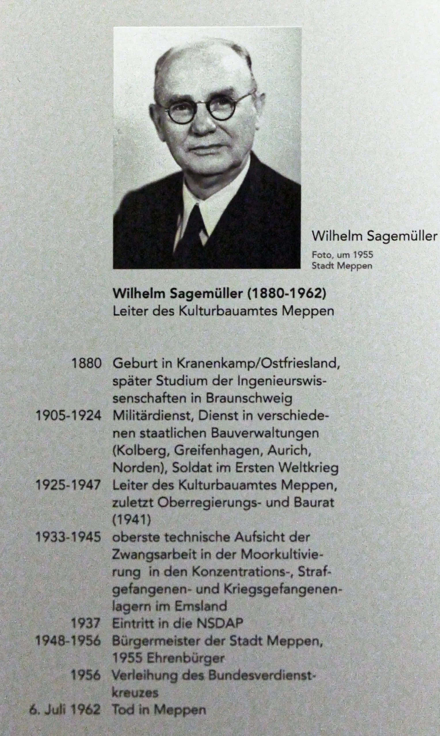 Porträt von Wilhelm Sagemüller (1880–1962) – Gedenkseite