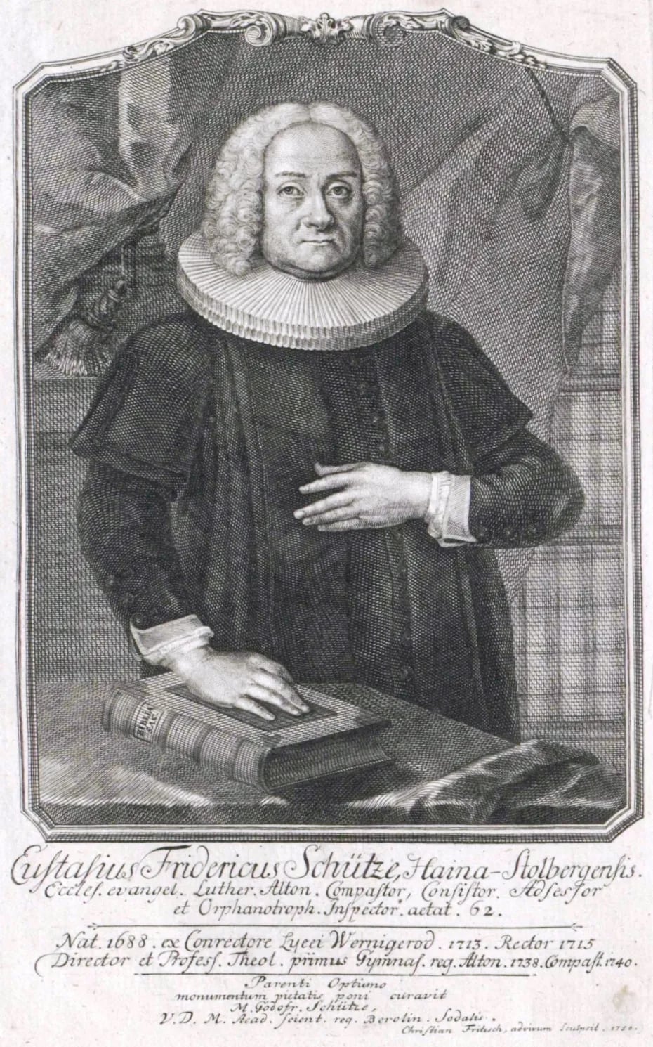 Porträt von Eustasius Friedrich Schütze (1688–1758) – Gedenkseite