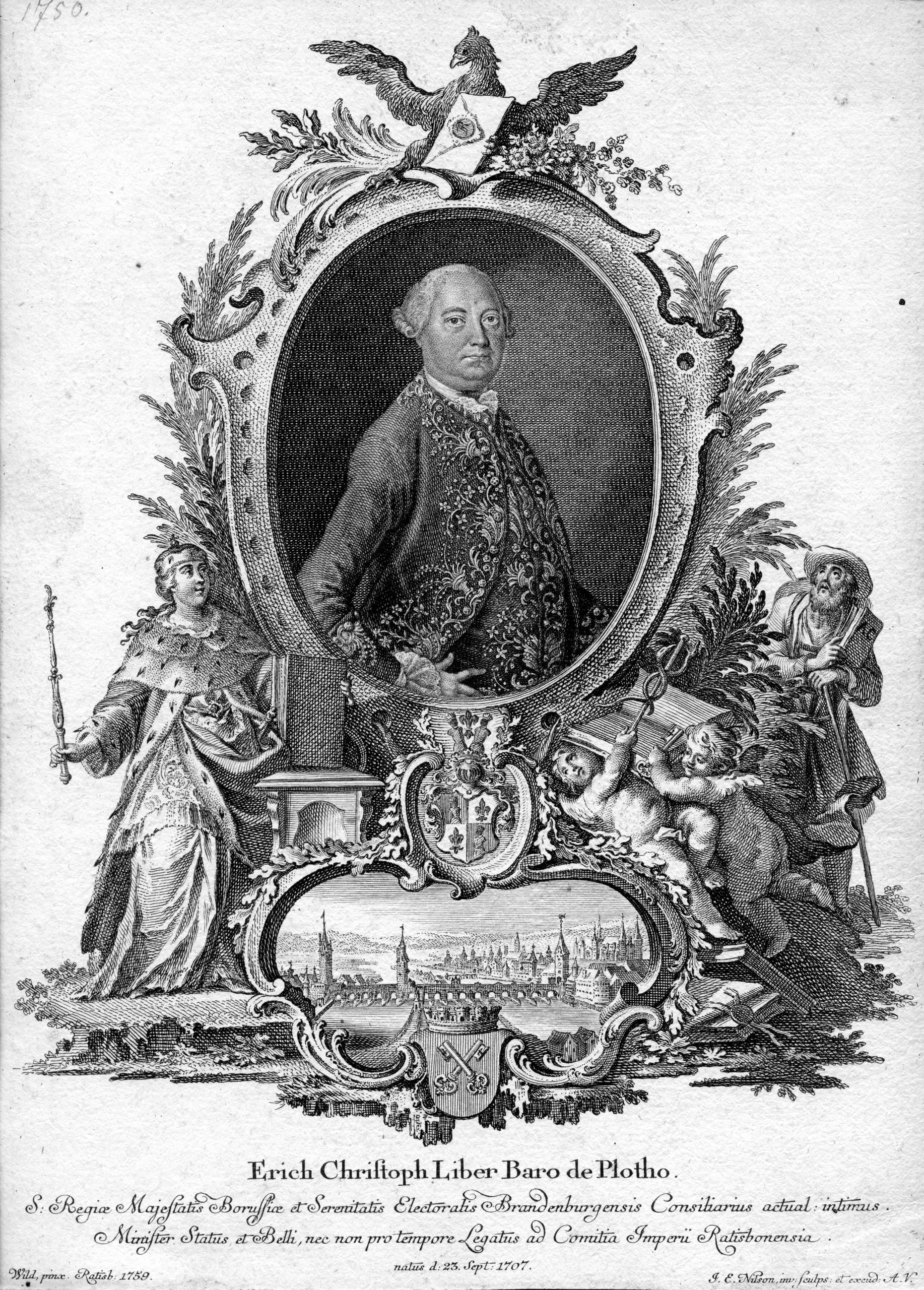 Porträt von Erich Christoph von Plotho (1707–1788) – Gedenkseite
