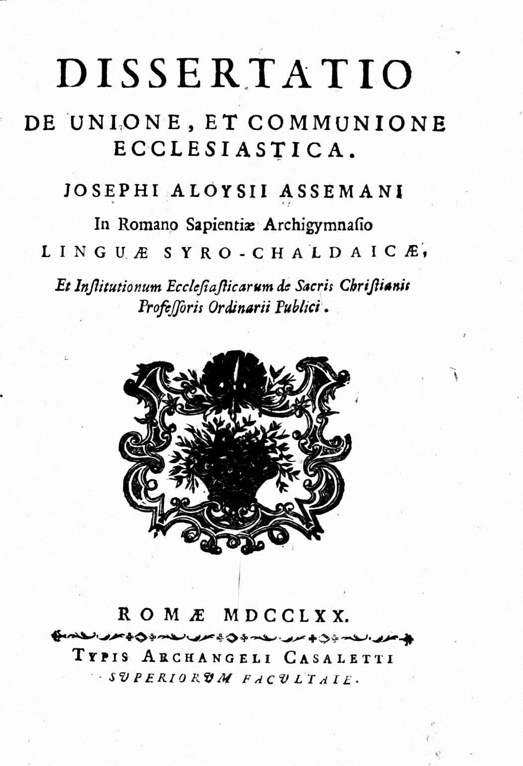 Porträt von Giuseppe Luigi Assemani (1710–1782) – Gedenkseite