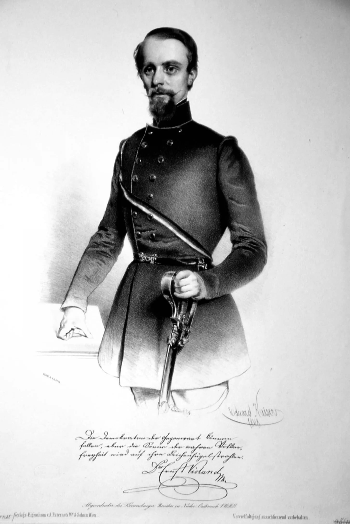 Porträt von Ernst Franz Salvator von Violand (1818–1875) – Gedenkseite