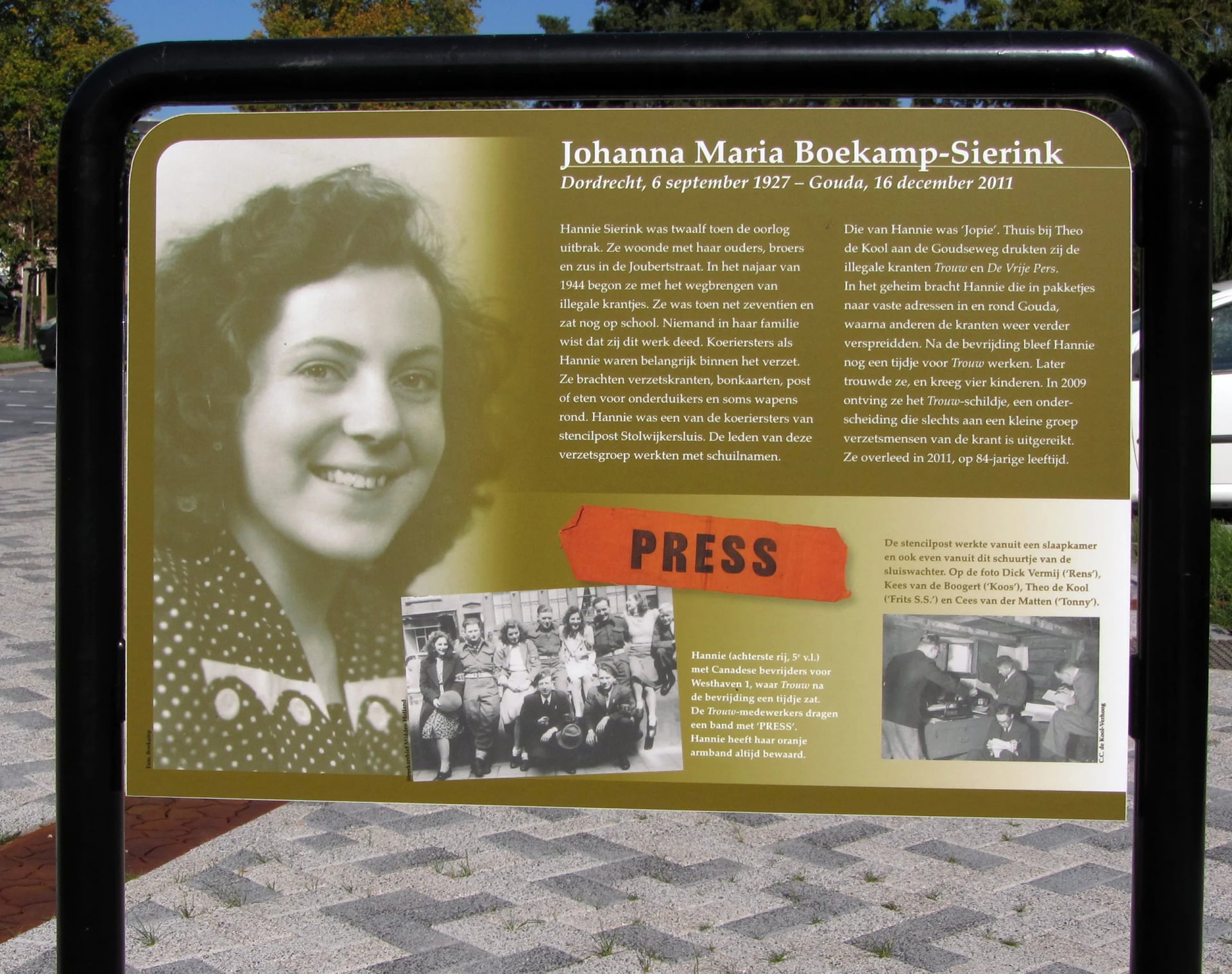 Porträt von Hannie Sierink (1927–2011) – Gedenkseite