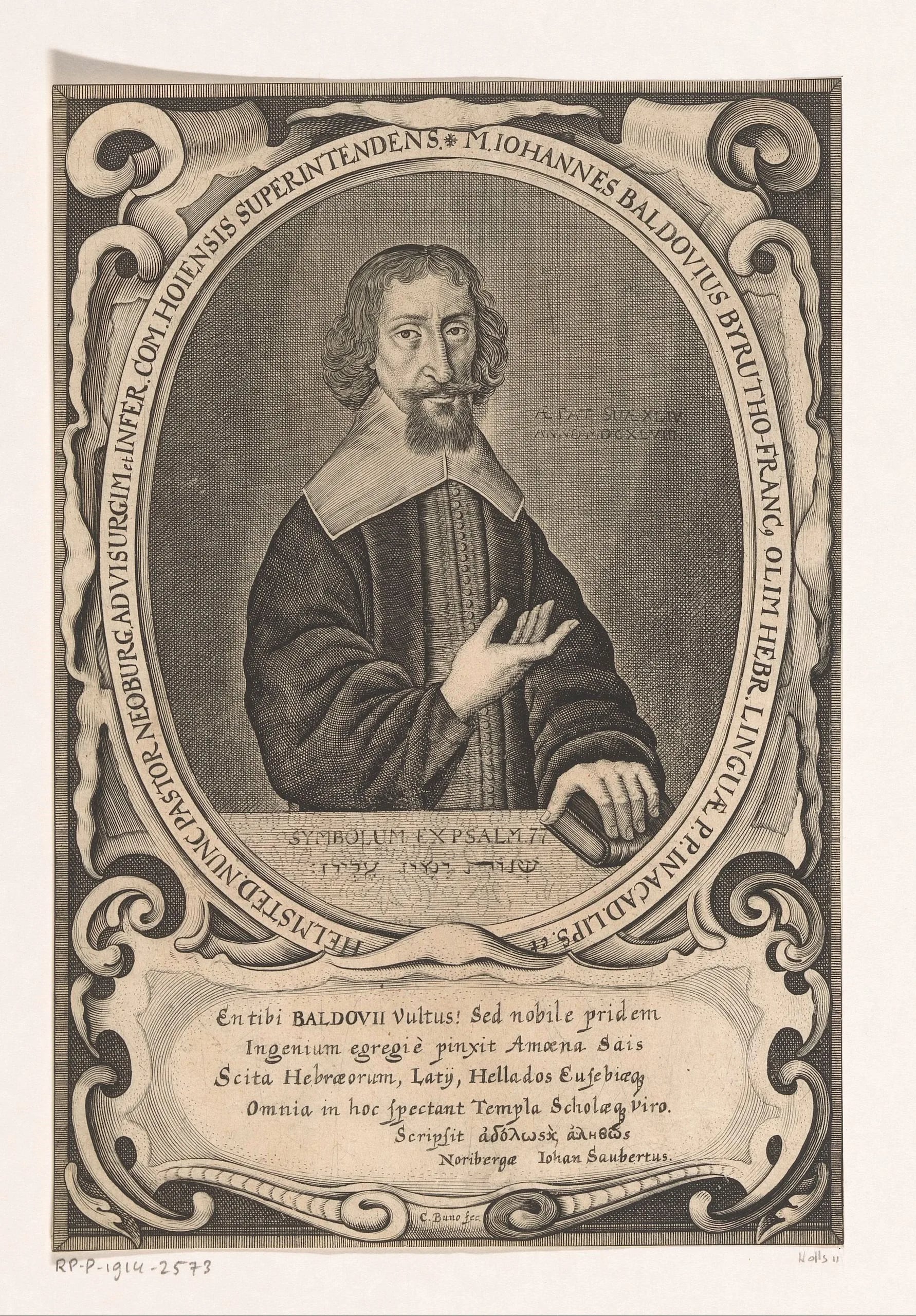 Porträt von Johann Baldovius (1604–1662) – Gedenkseite