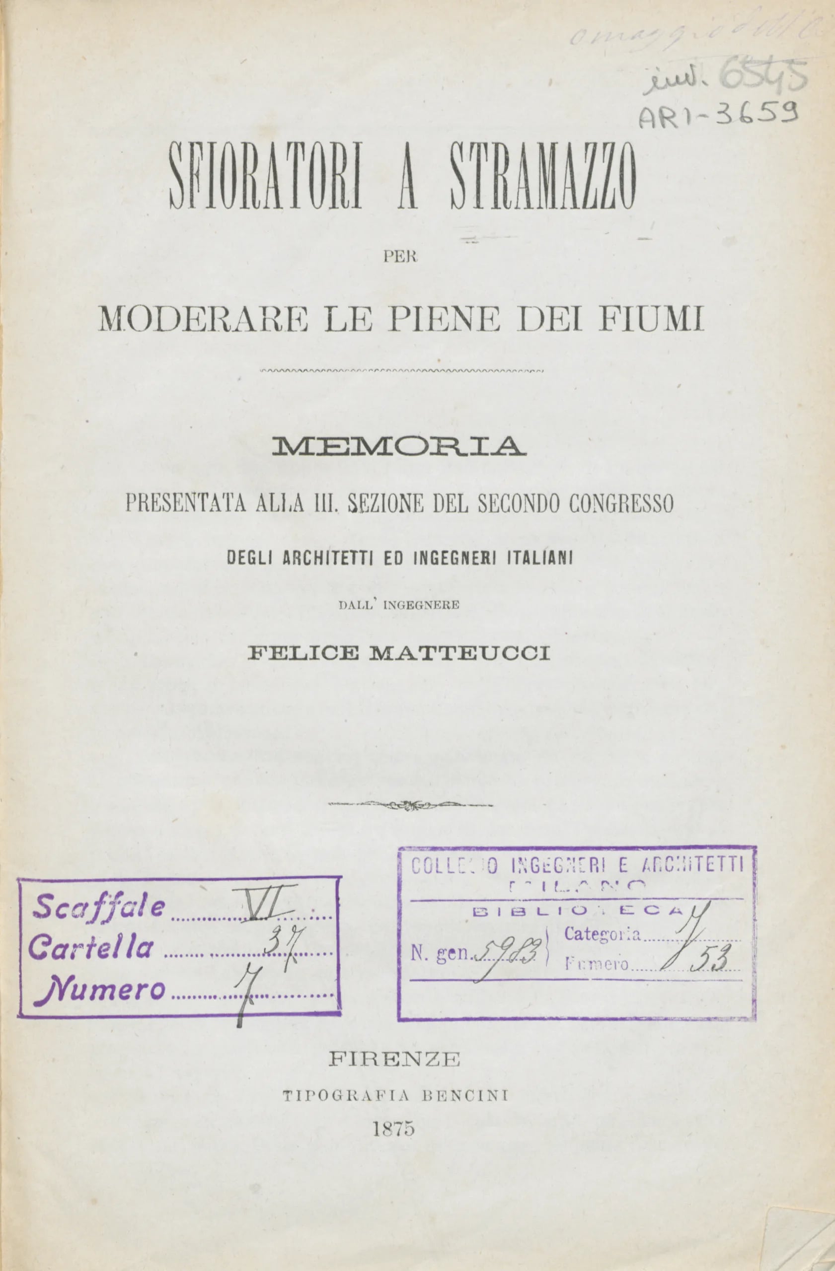 Porträt von Felice Matteucci (1808–1887) – Gedenkseite