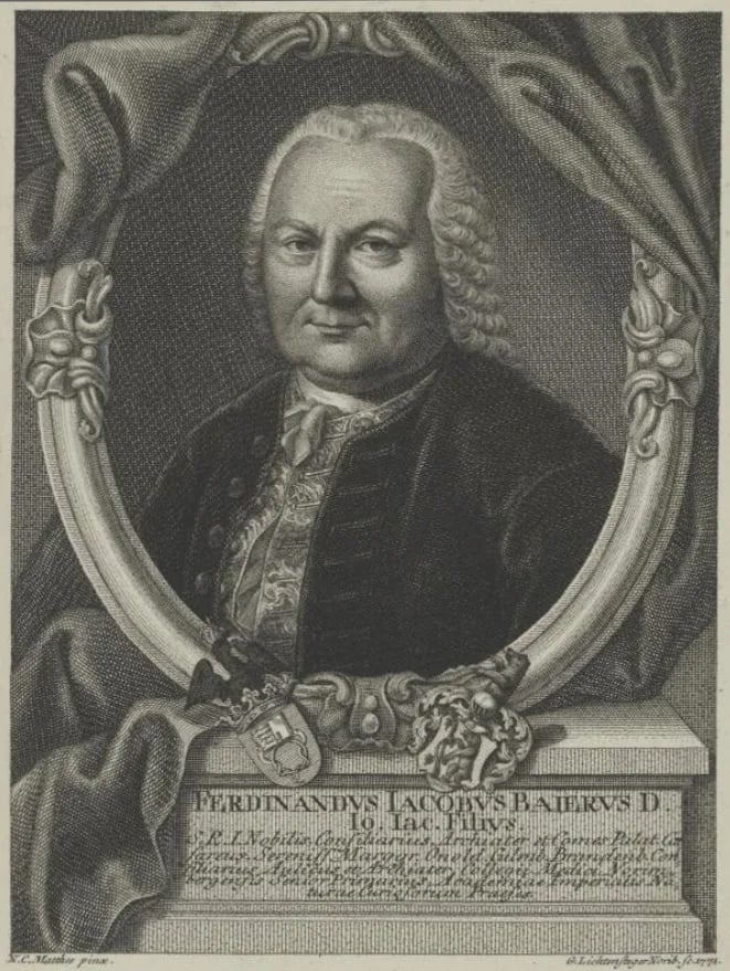 Porträt von Ferdinand Jakob Baier (1707–1788) – Gedenkseite