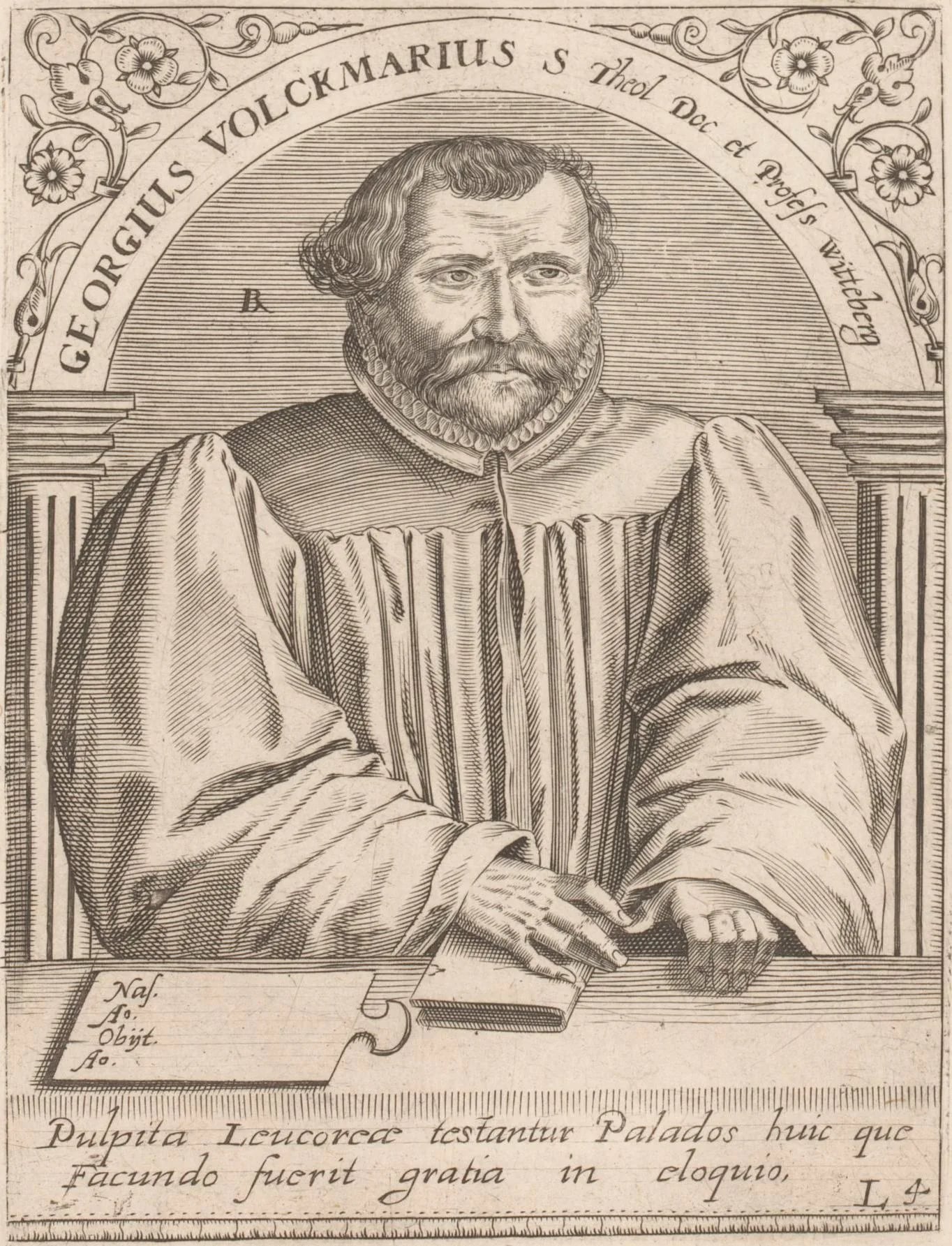 Porträt von Johann Georg Volkmar (1567–1596) – Gedenkseite