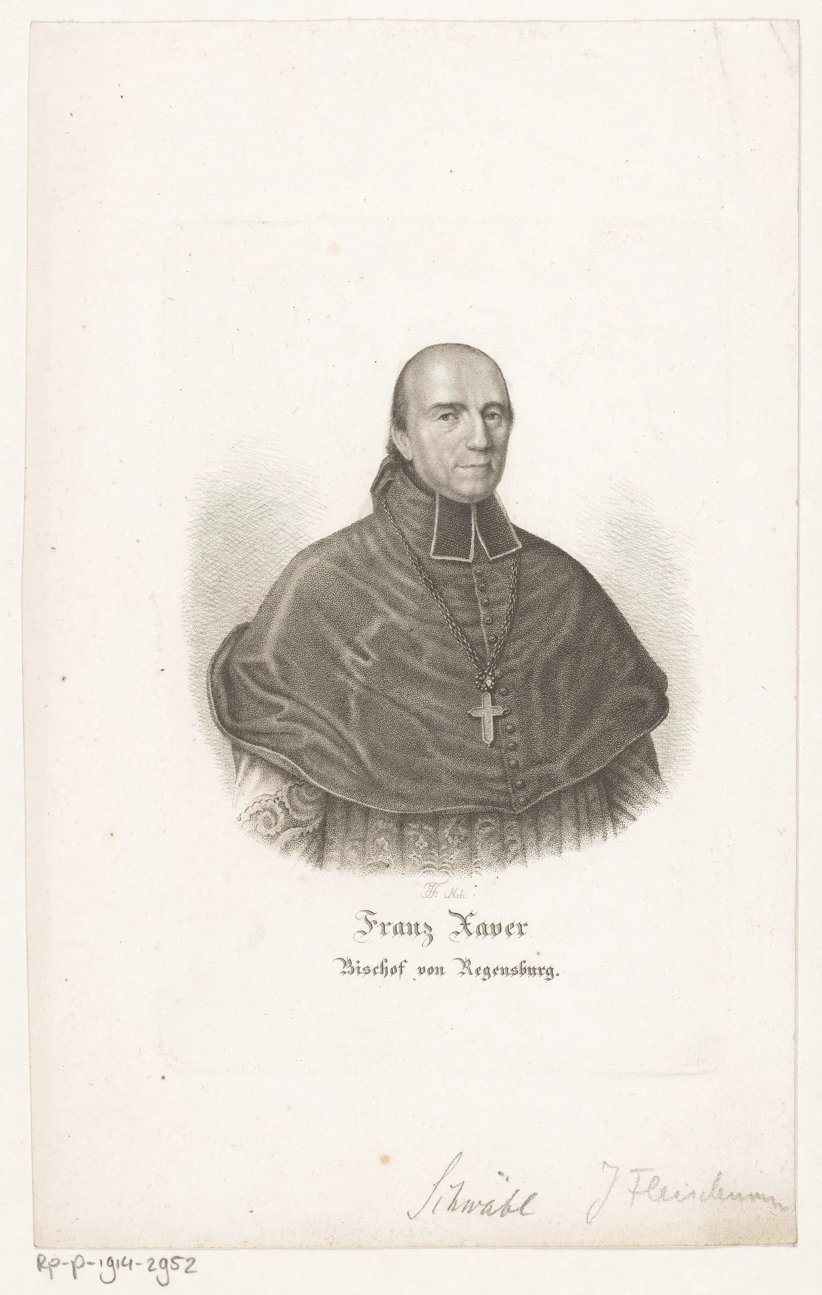 Porträt von Franz Xaver Schwäbl (1778–1841) – Gedenkseite