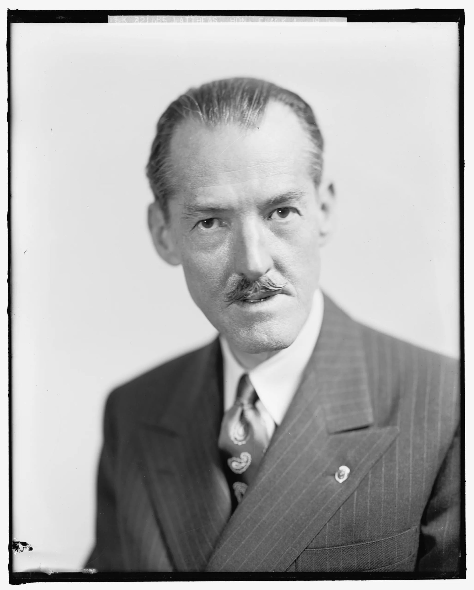 Porträt von Frank A. Mathews (1890–1964) – Gedenkseite