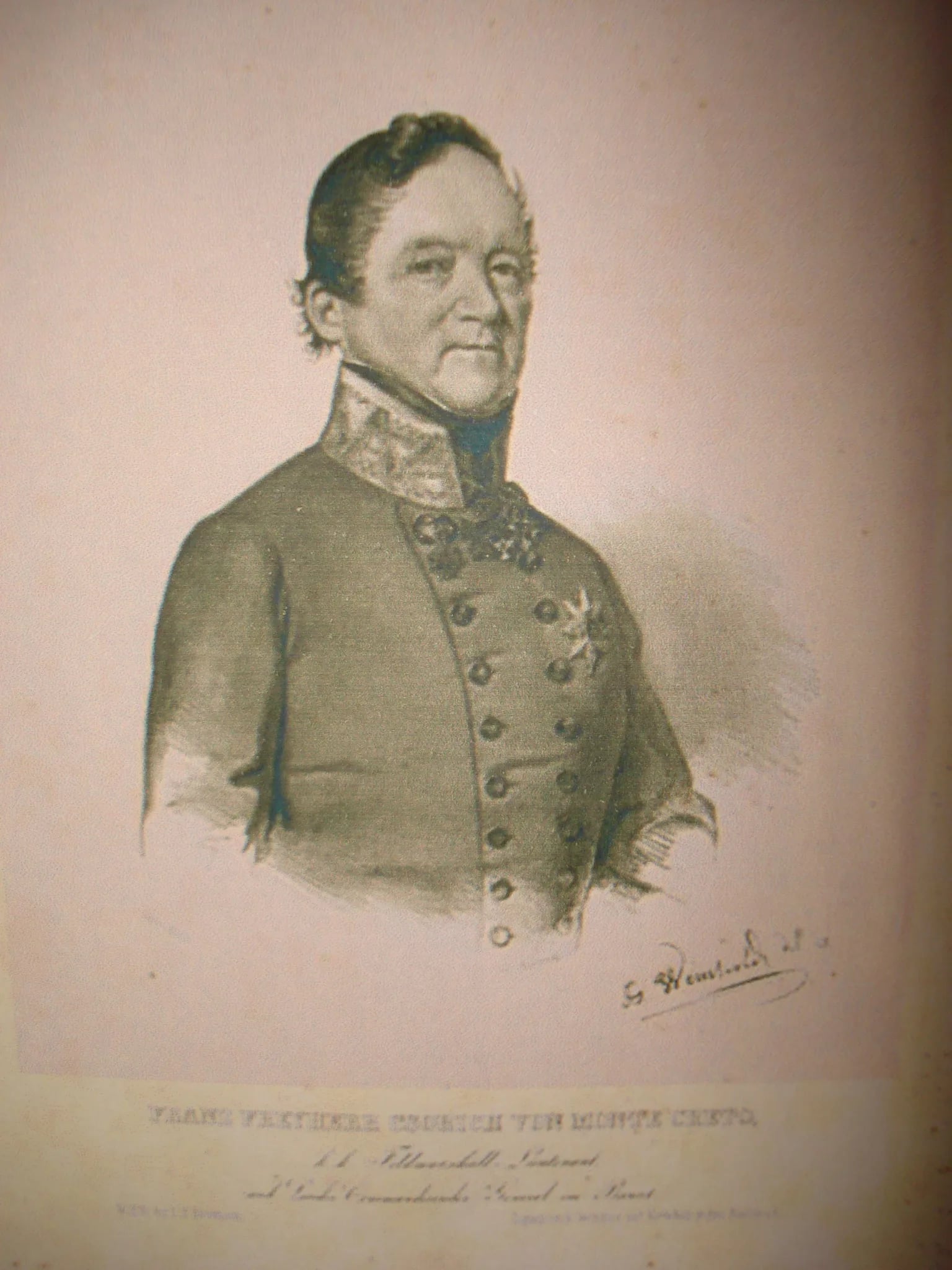 Porträt von Franz Csorich von Monte Creto (1772–1847) – Gedenkseite