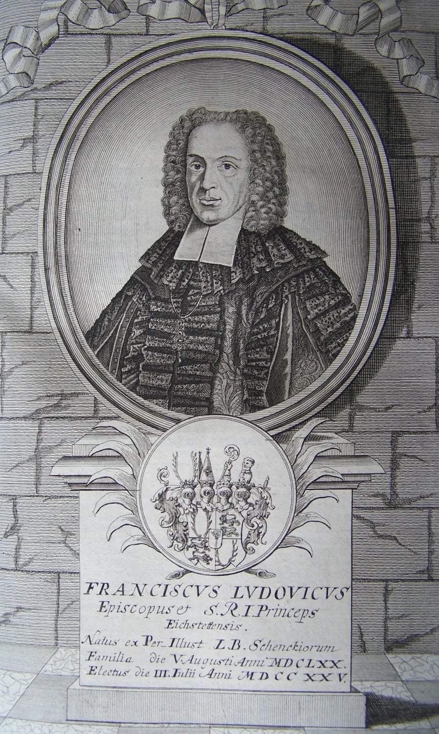 Porträt von Franz Ludwig Schenk von Castell (1671–1736) – Gedenkseite