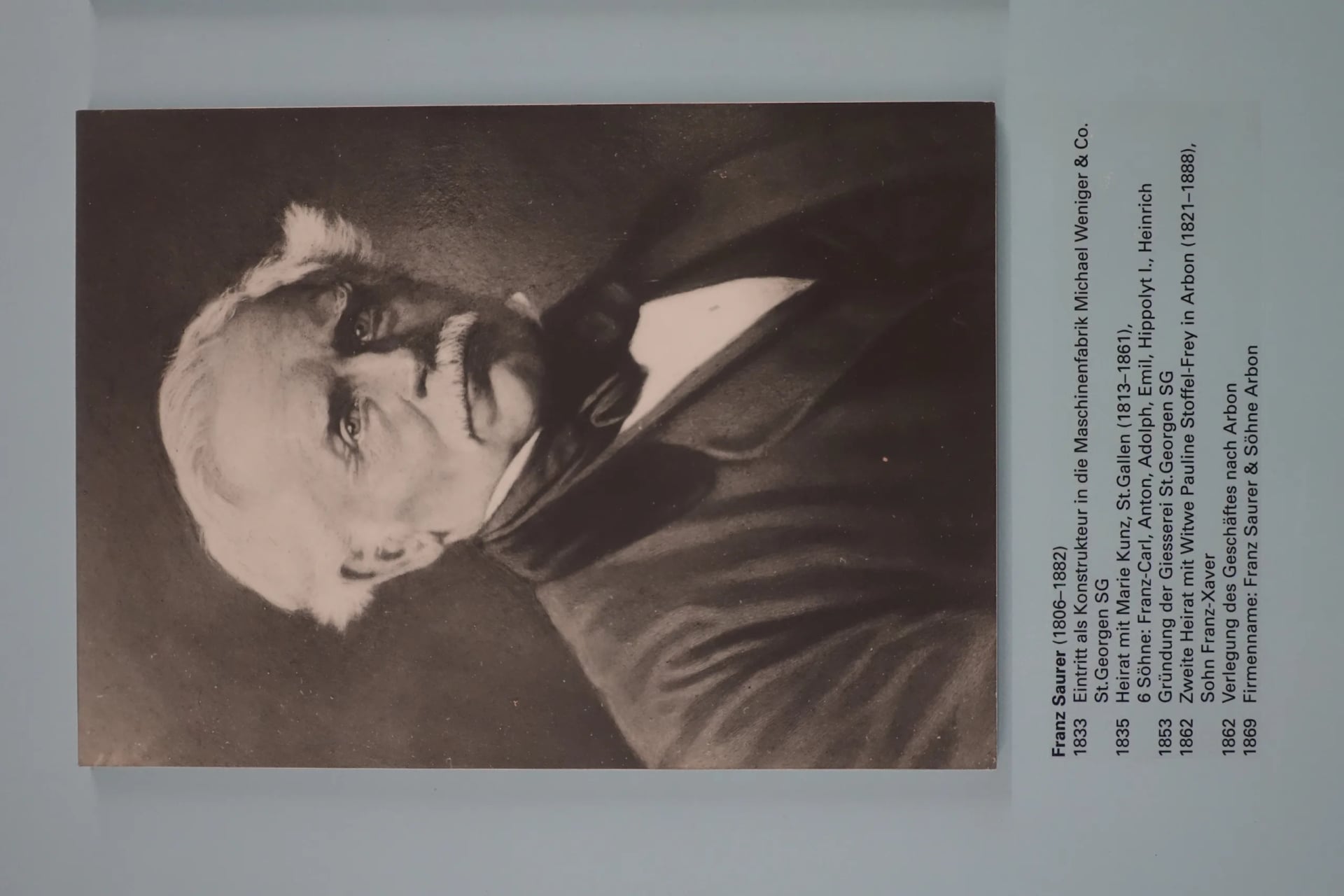 Portrait of Franz Saurer (1806–1882) – memorial page