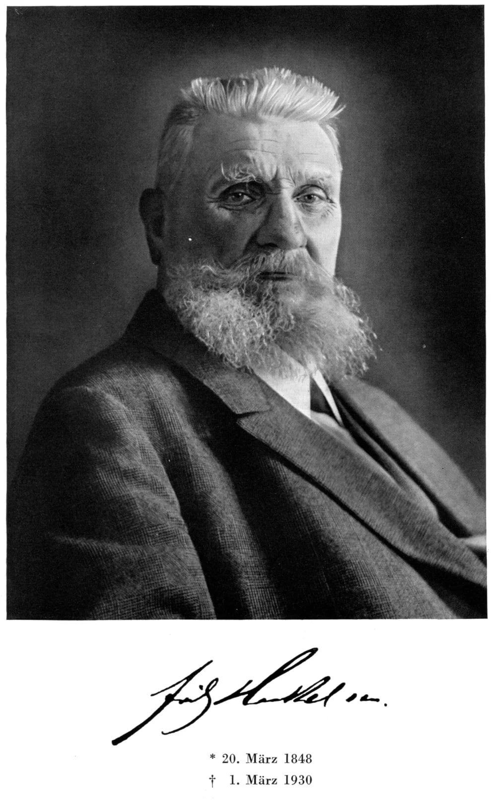 Porträt von Friedrich Karl Henkel (1848–1930) – Gedenkseite