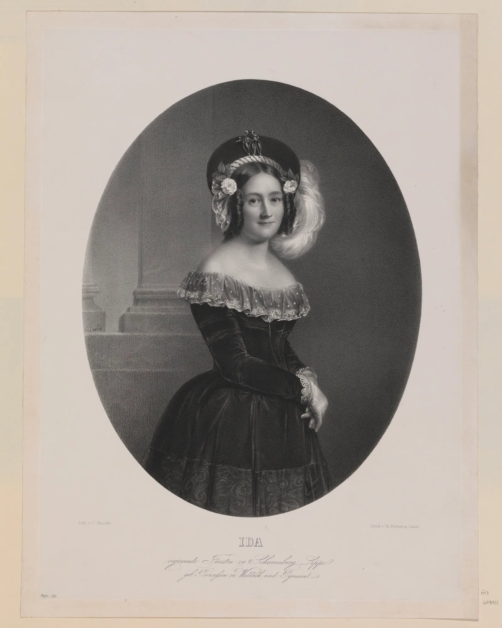 Porträt von Ida Caroline Luise Prinzessin zu Waldeck und Pyrmont (1796–1869) – Gedenkseite