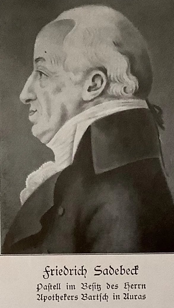 Portrait of Friedrich Sadebeck (1741–1819) – memorial page