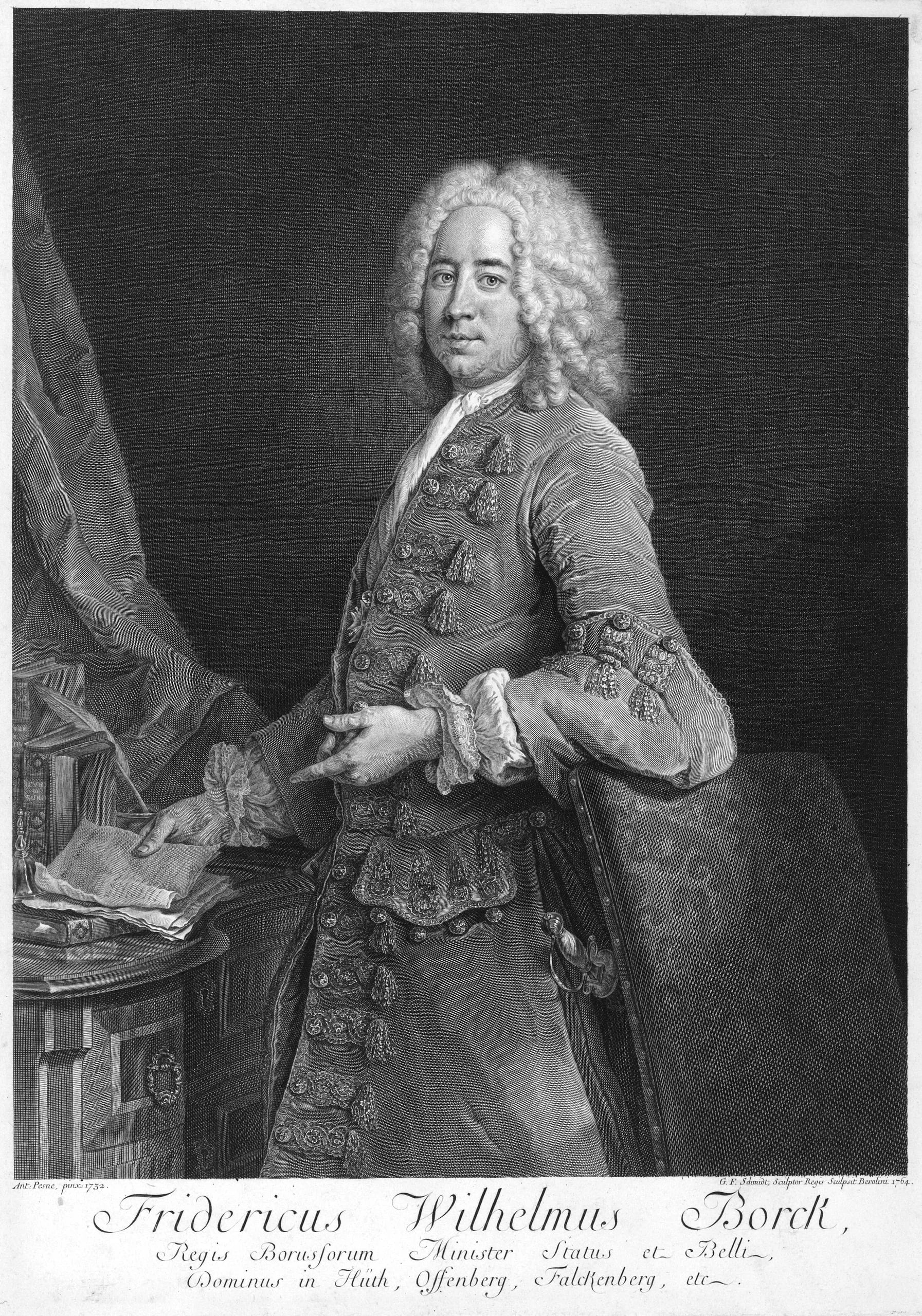 Porträt von Friedrich Wilhelm von Borcke (1693–1769) – Gedenkseite