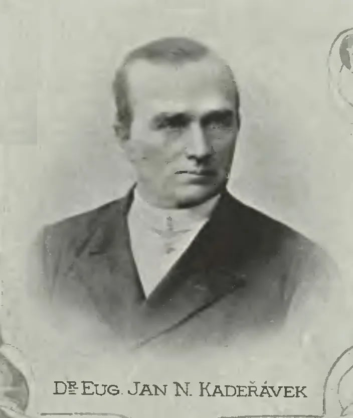 Porträt von Johann Eugen Kadeřávek (1840–1922) – Gedenkseite