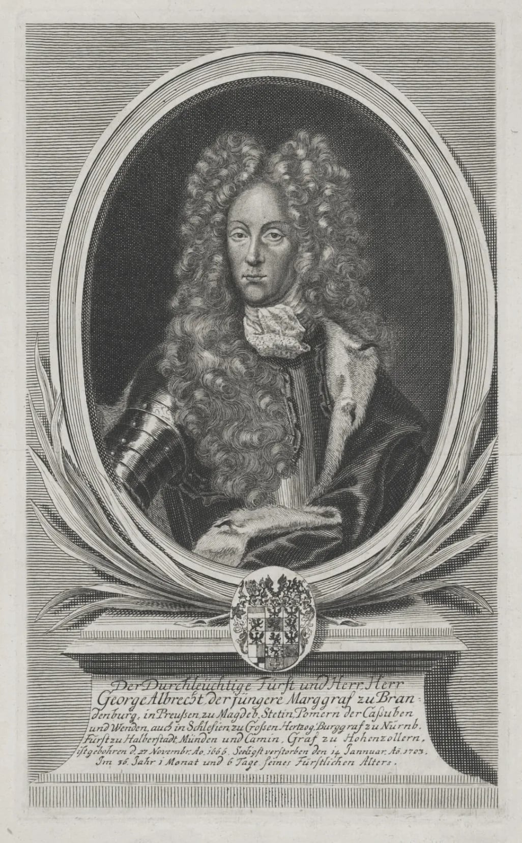 Porträt von Georg Albrecht von Brandenburg-Kulmbach (1666–1703) – Gedenkseite