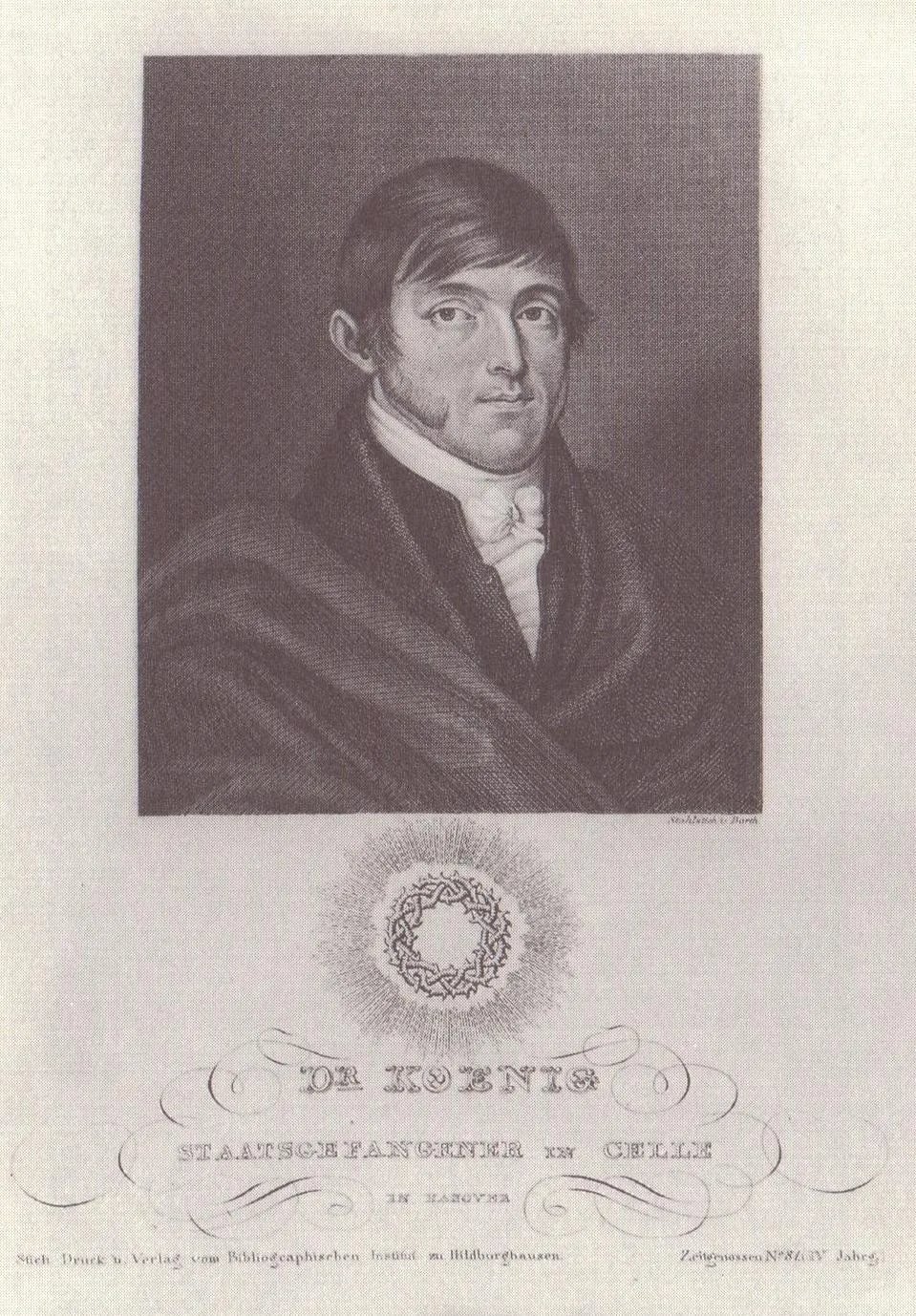 Porträt von Georg Friedrich König (1781–1848) – Gedenkseite
