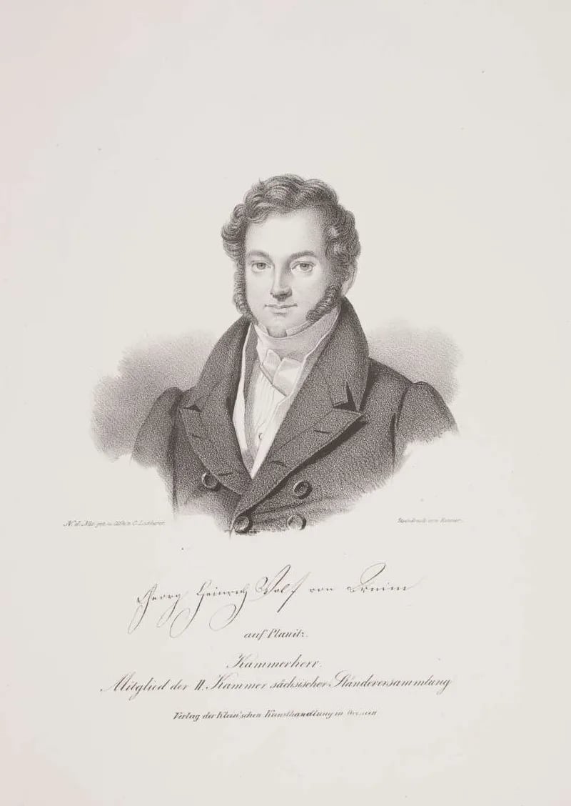 Porträt von Georg Heinrich Wolf von Arnim (1800–1855) – Gedenkseite