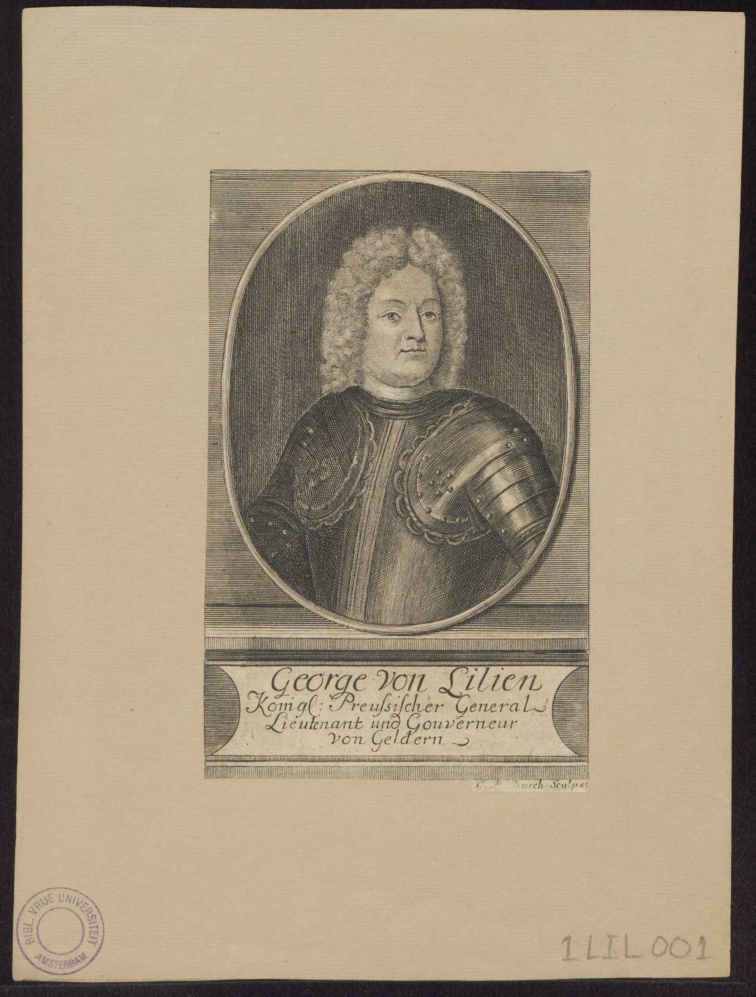Porträt von Georg von Lilien (1652–1726) – Gedenkseite
