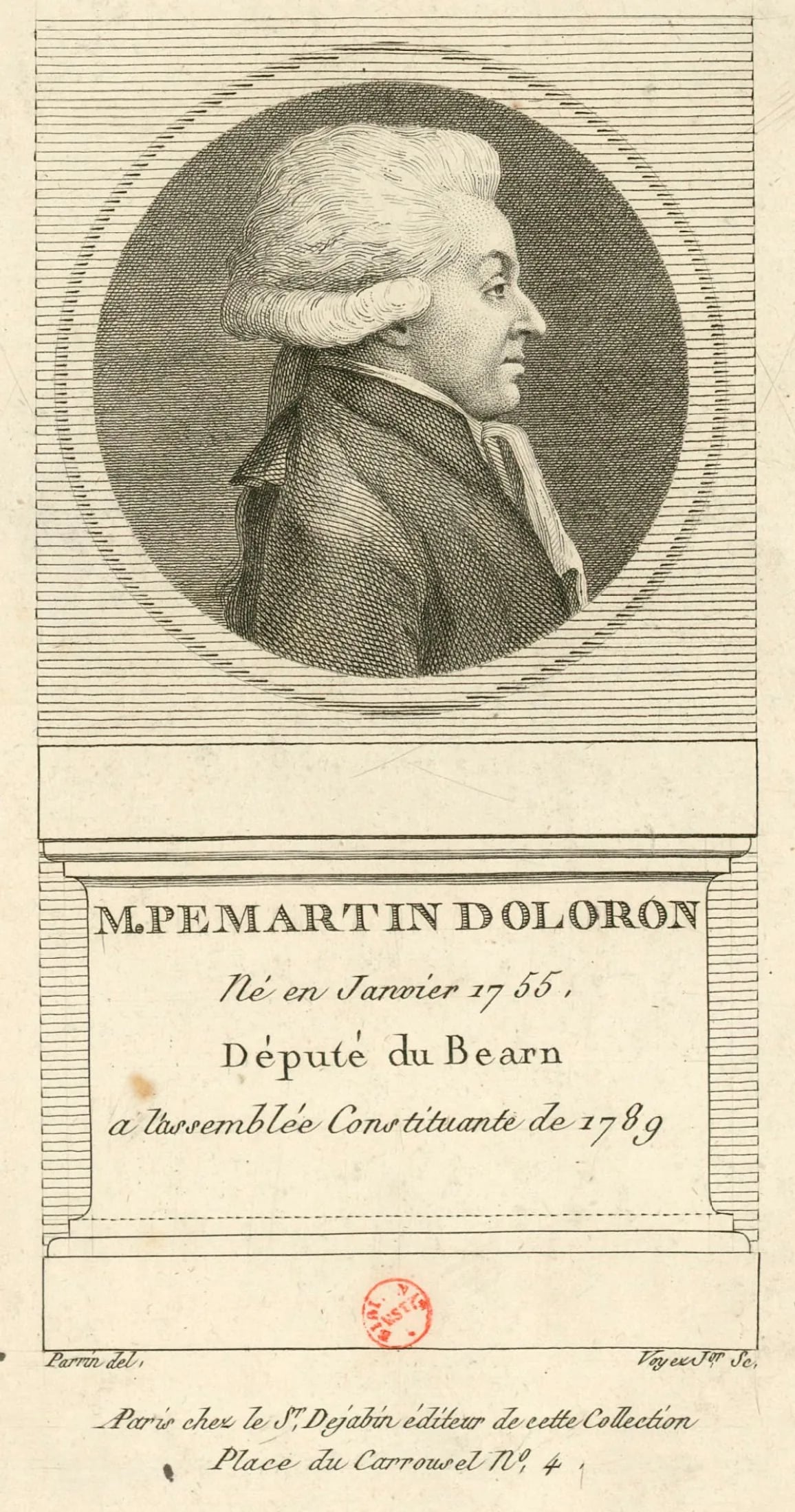 Porträt von Joseph Pémartin (1754–1842) – Gedenkseite