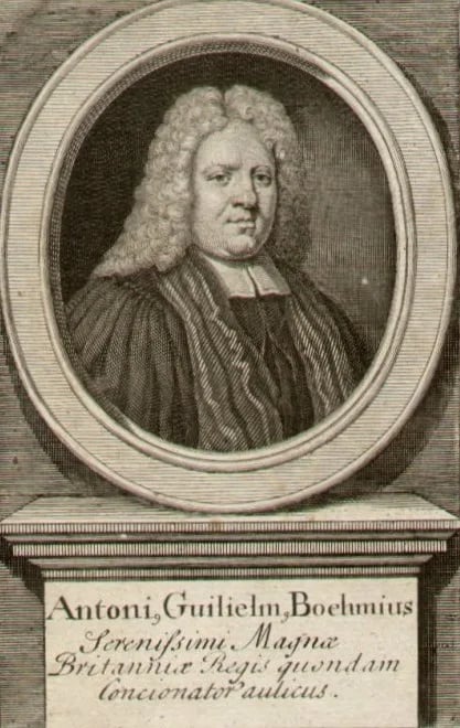 Porträt von Anton Wilhelm Böhme (1673–1722) – Gedenkseite