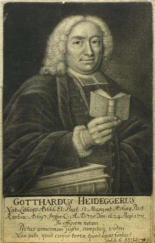 Porträt von Gotthard Heidegger (1666–1711) – Gedenkseite