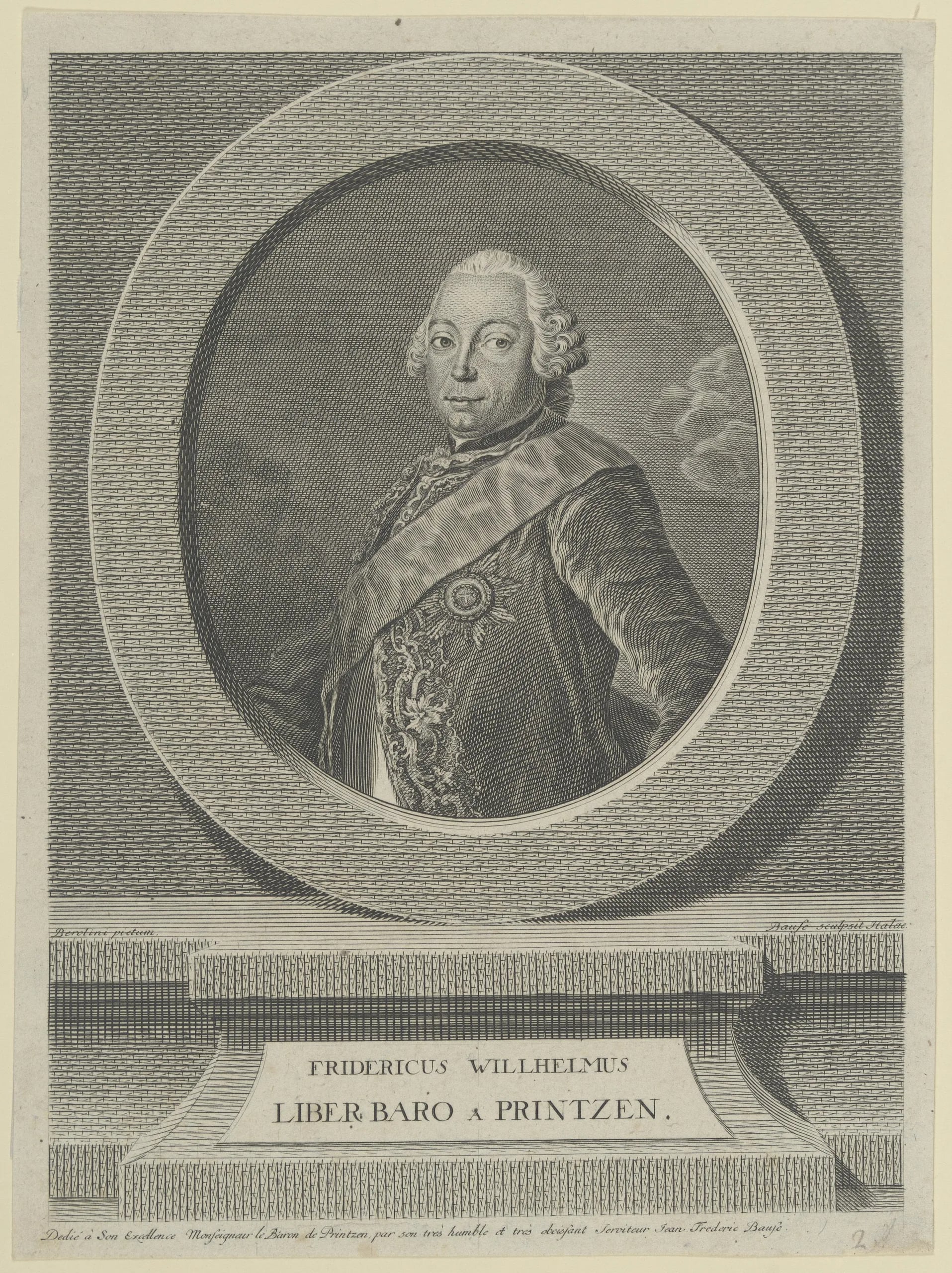 Porträt von Friedrich Wilhelm von Printzen (1719–1773) – Gedenkseite