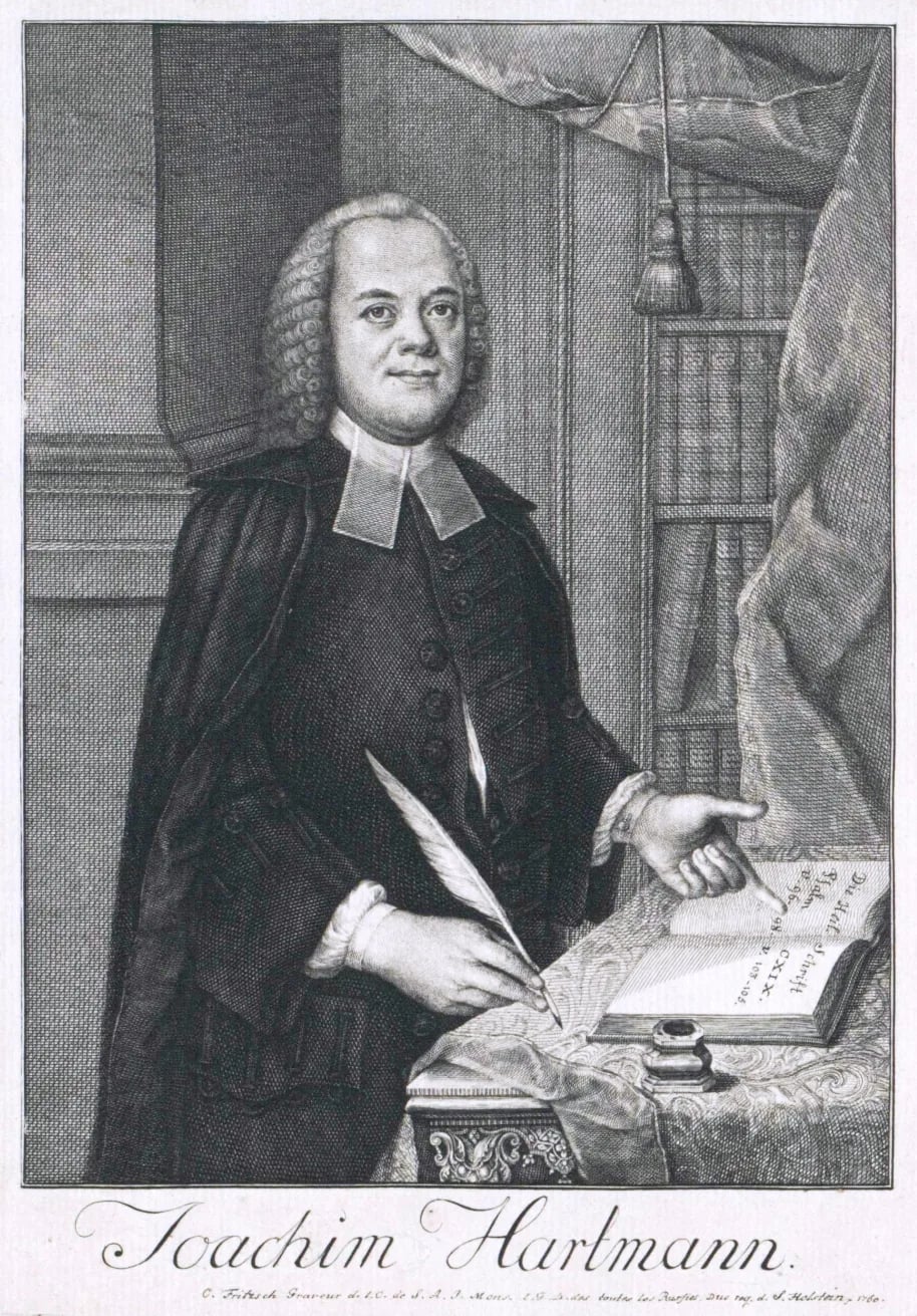 Porträt von Joachim Hartmann (1715–1795) – Gedenkseite