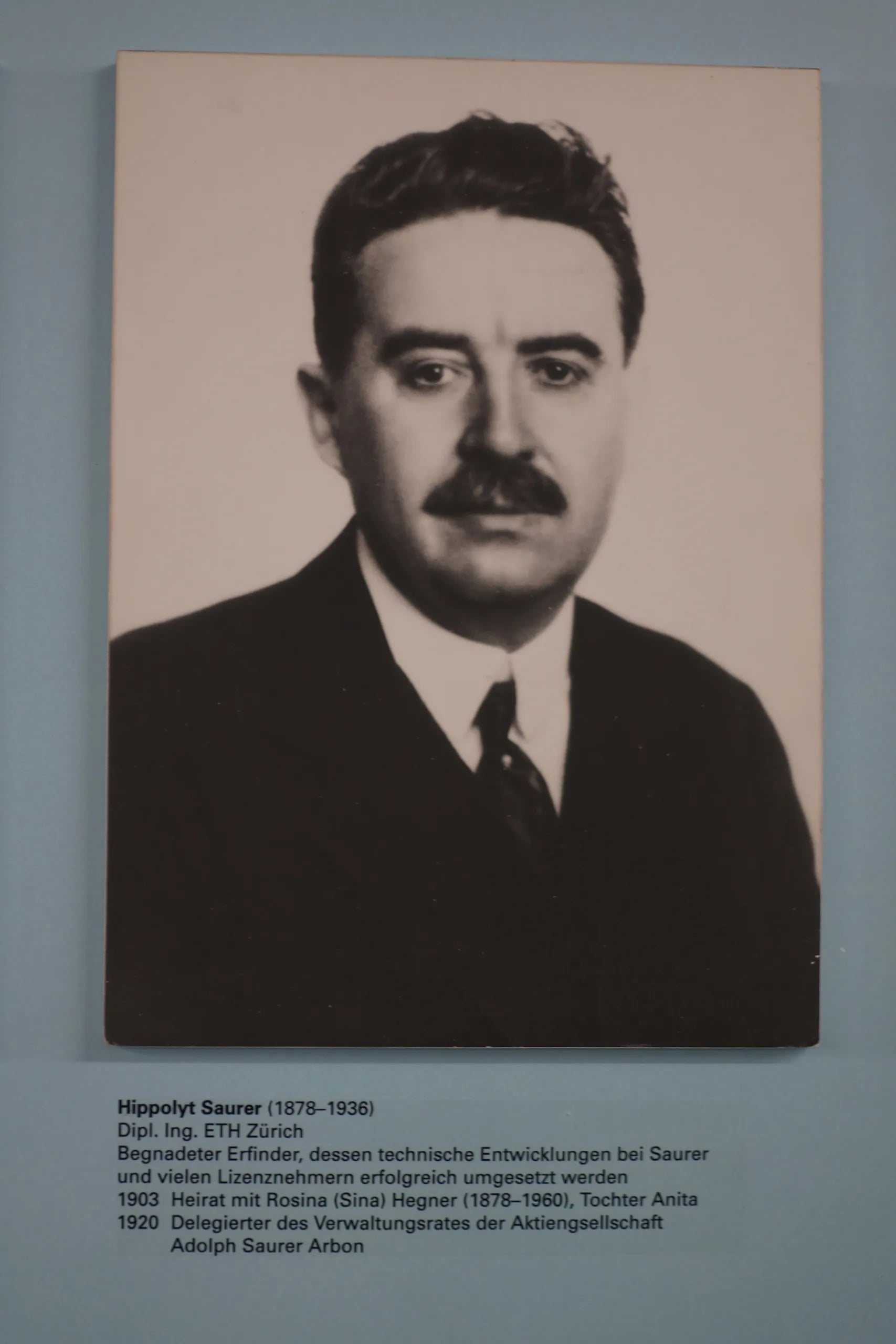 Portrait of Hippolyt Saurer (1878–1936) – memorial page