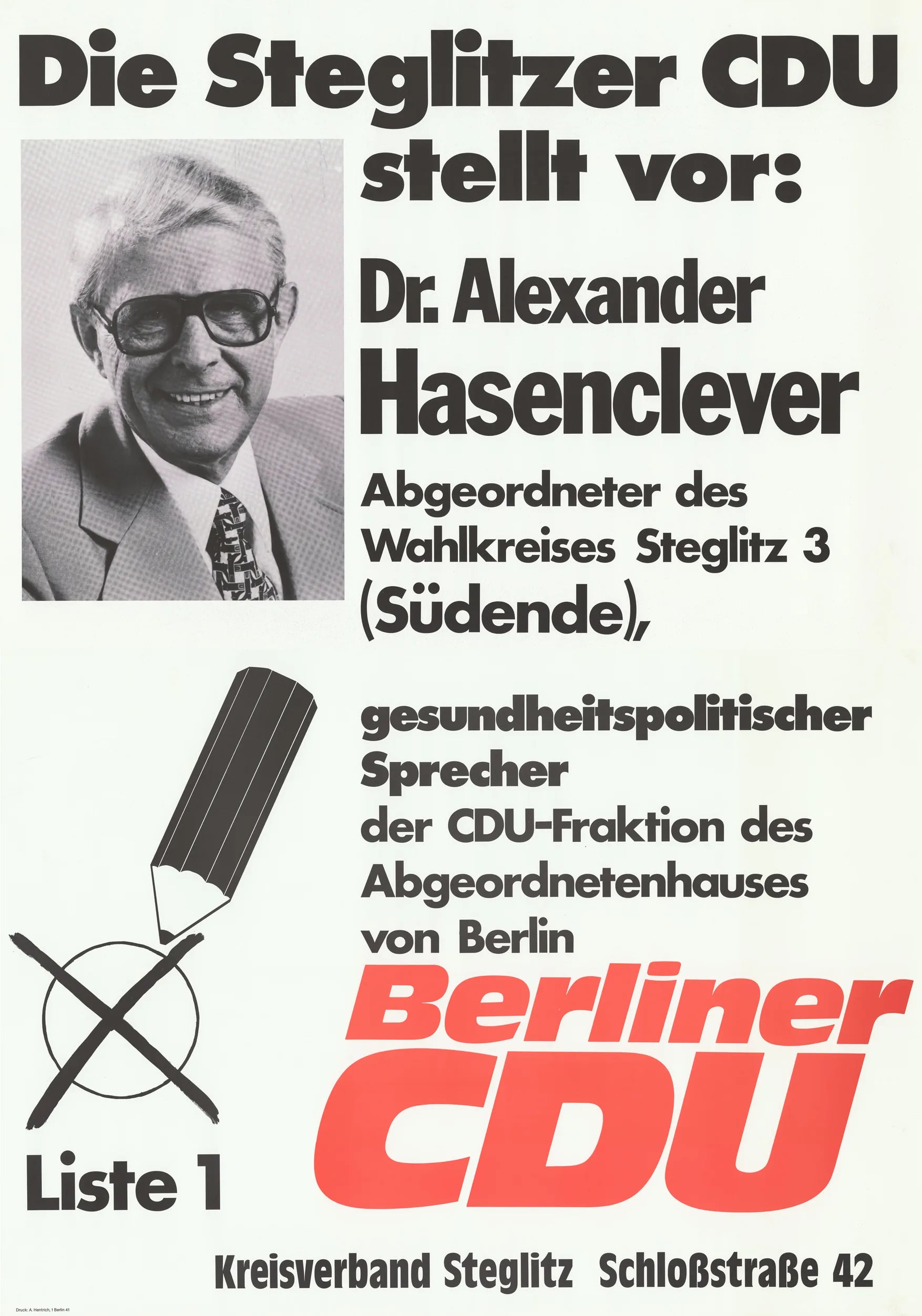 Porträt von Alexander Hasenclever (1918–1990) – Gedenkseite
