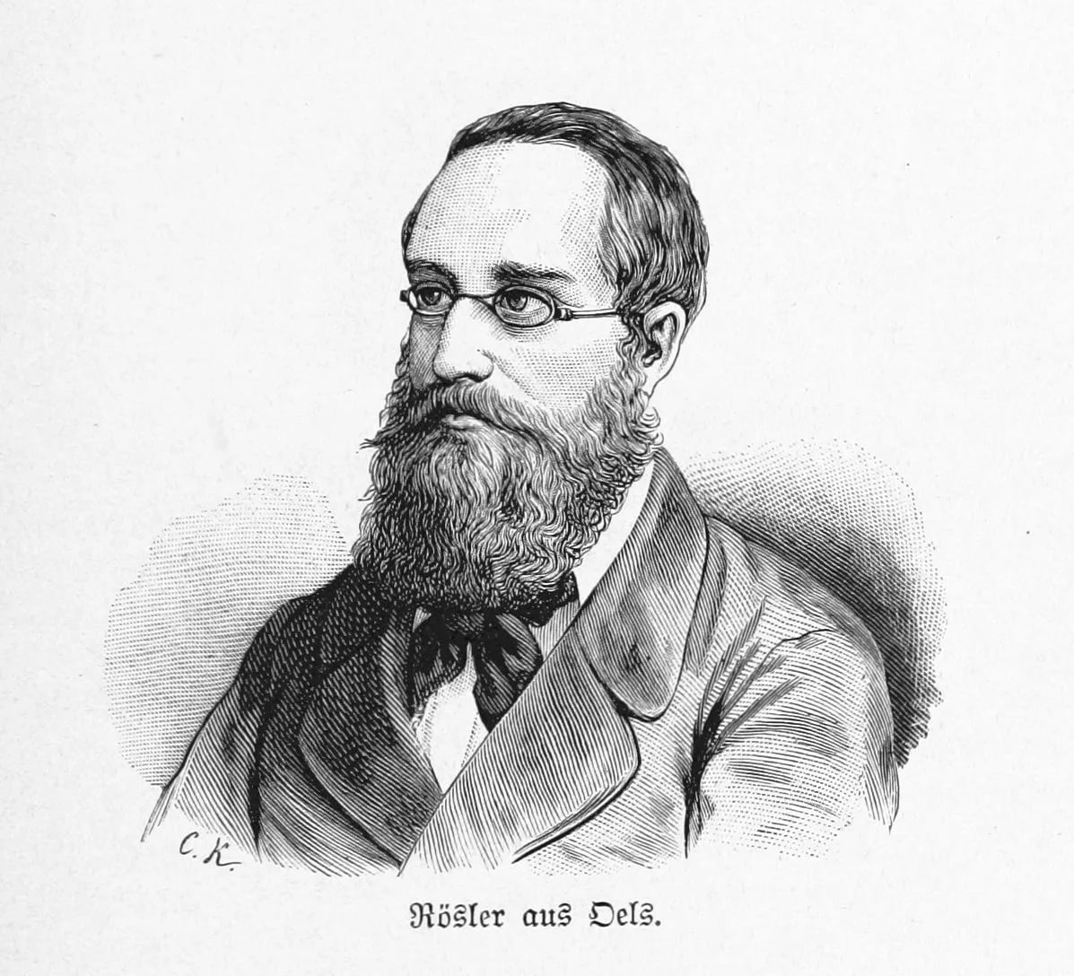 Porträt von Gustav Adolph Rösler (1818–1855) – Gedenkseite