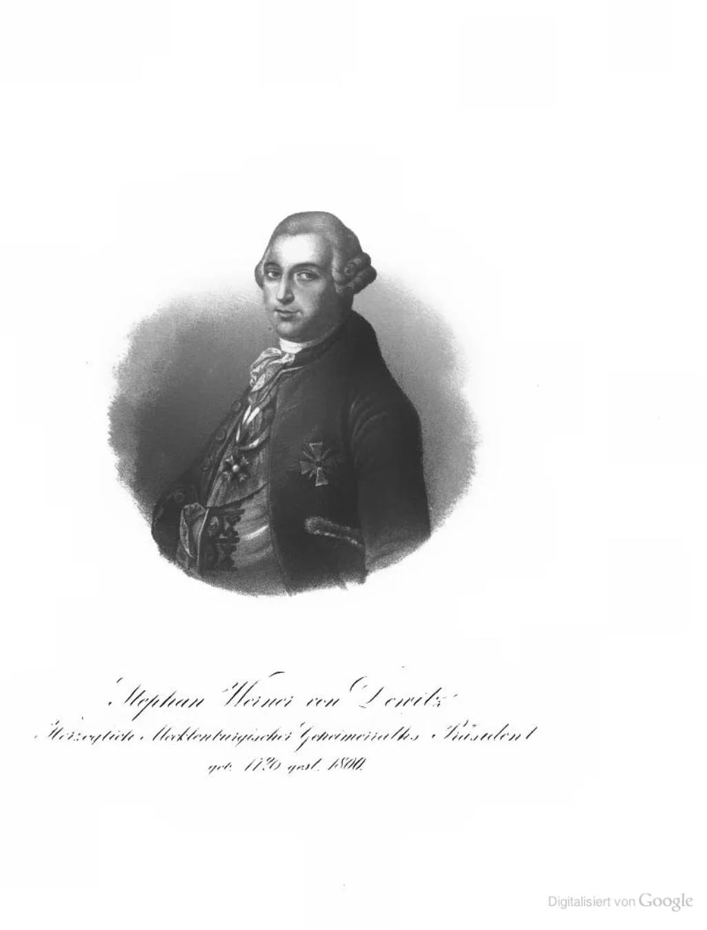 Porträt von Stephan Werner von Dewitz (1726–1800) – Gedenkseite
