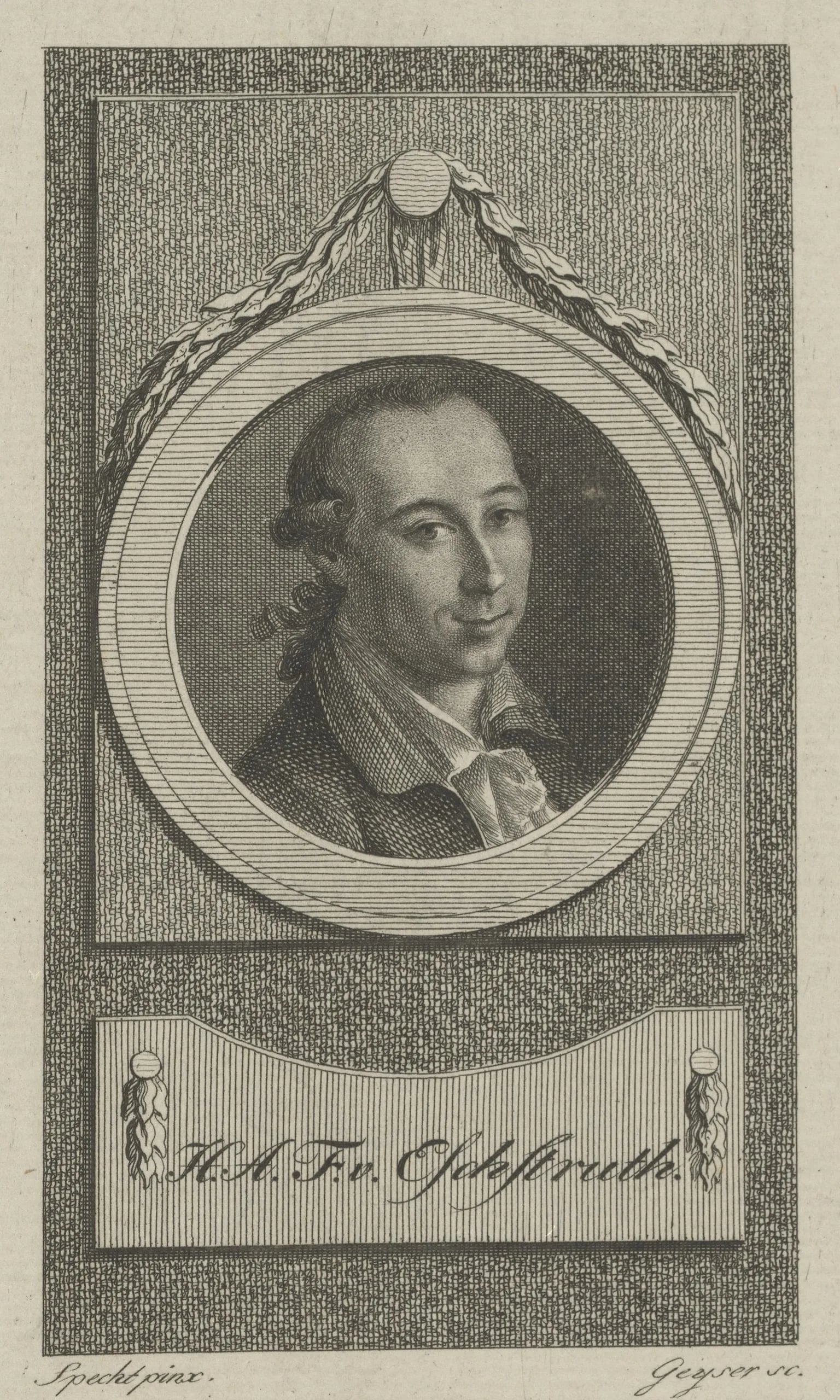 Porträt von Hans Adolph Friedrich von Eschstruth (1756–1792) – Gedenkseite