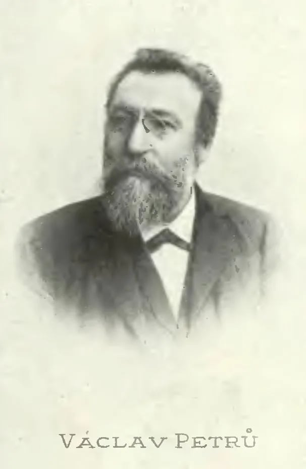 Porträt von Václav Petrů (1841–1906) – Gedenkseite