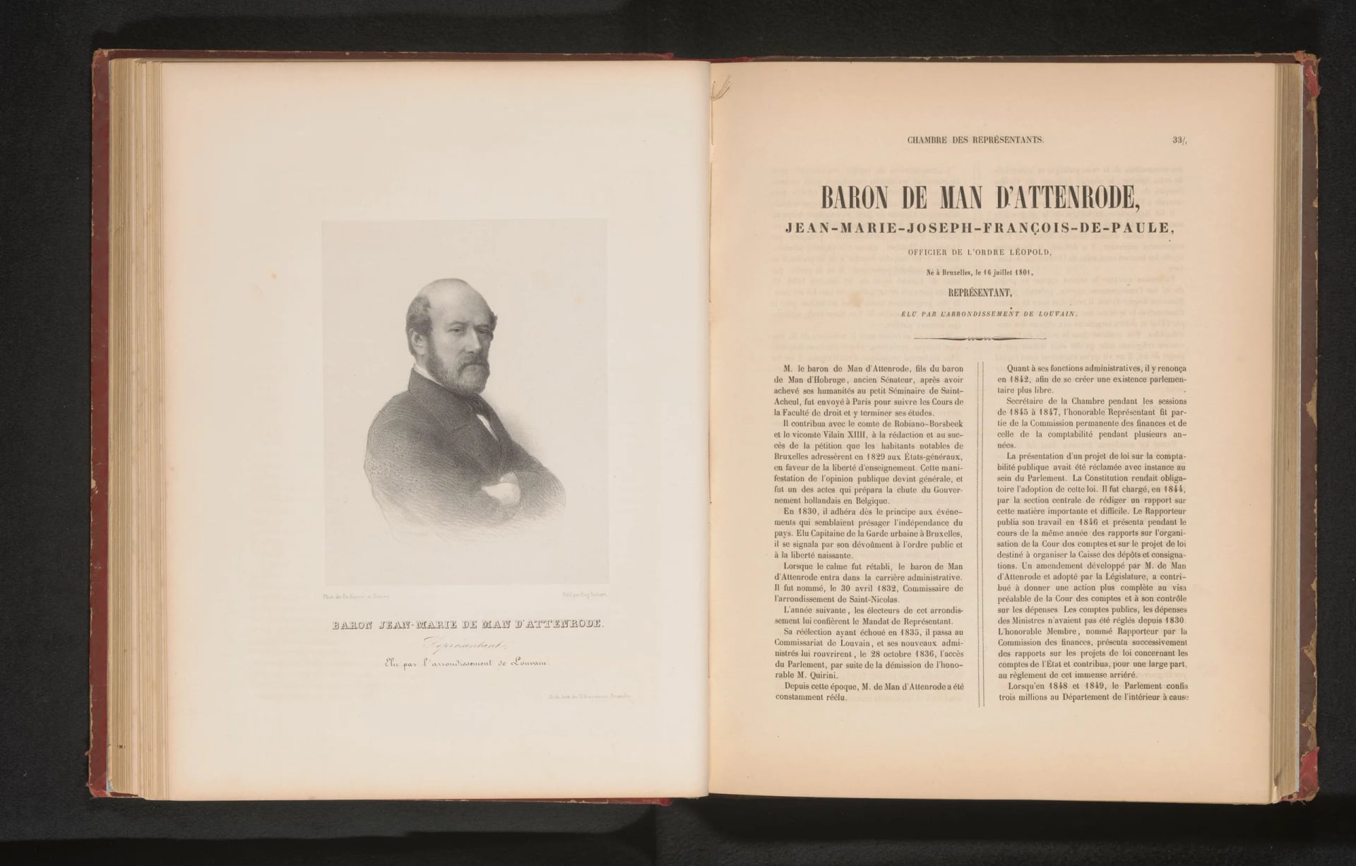 Portrait of Jean-Marie de Man d'Attenrode (1801–1879) – memorial page