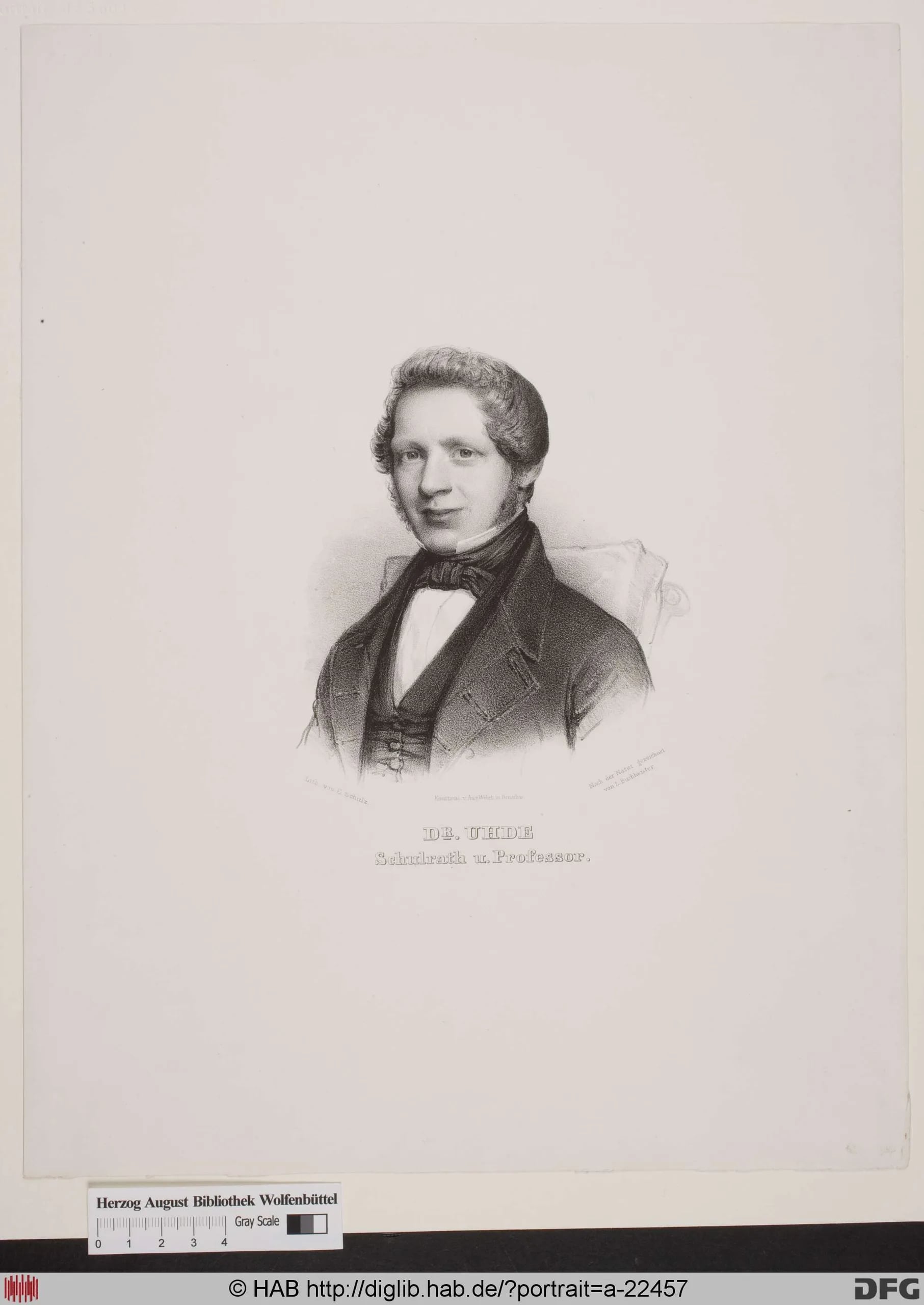 Porträt von August Uhde (1807–1861) – Gedenkseite