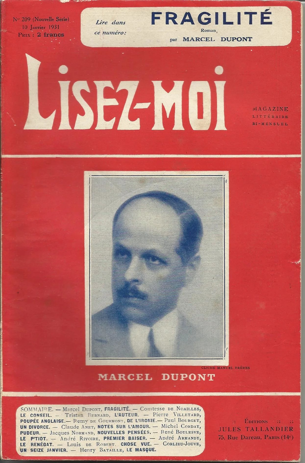 Porträt von Marcel Dupont (1879–1964) – Gedenkseite
