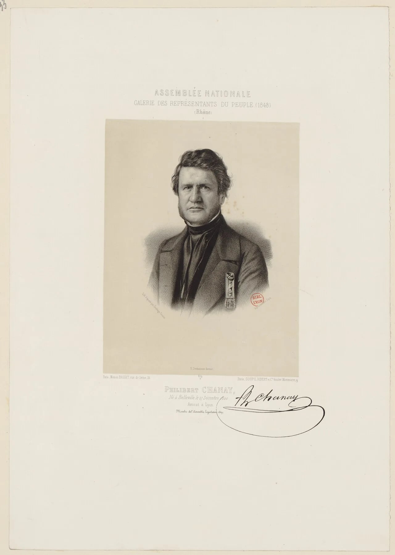 Porträt von Philibert Chanay (1800–1852) – Gedenkseite